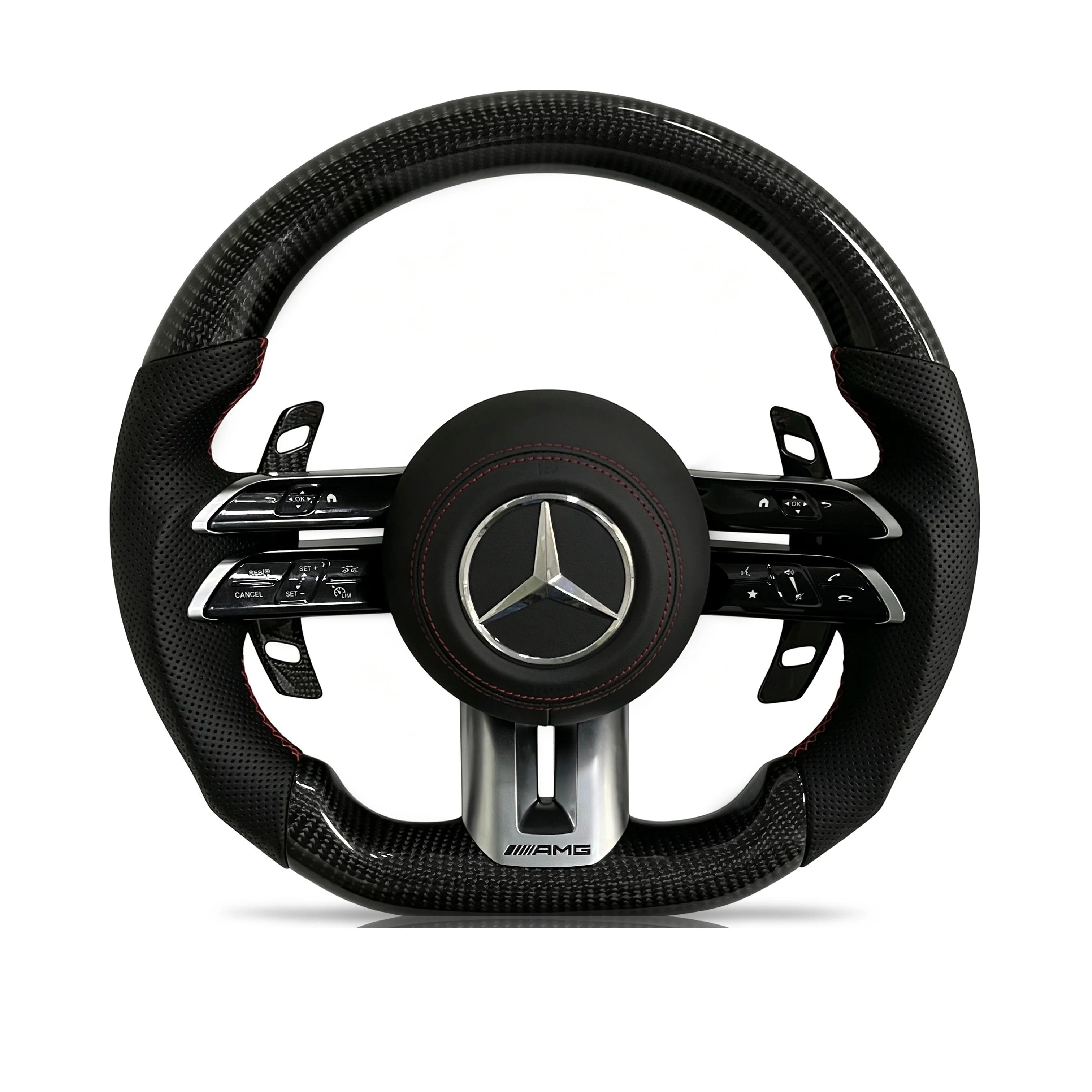 Steering wheel on a clean white background
