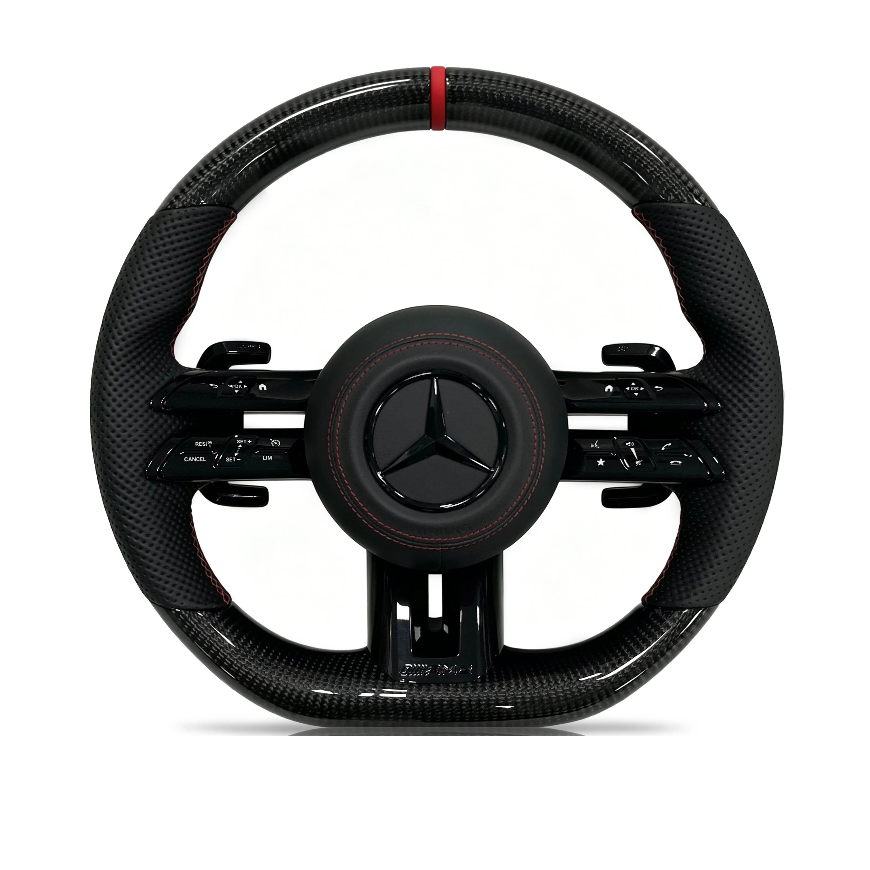 Steering wheel on a clean white background