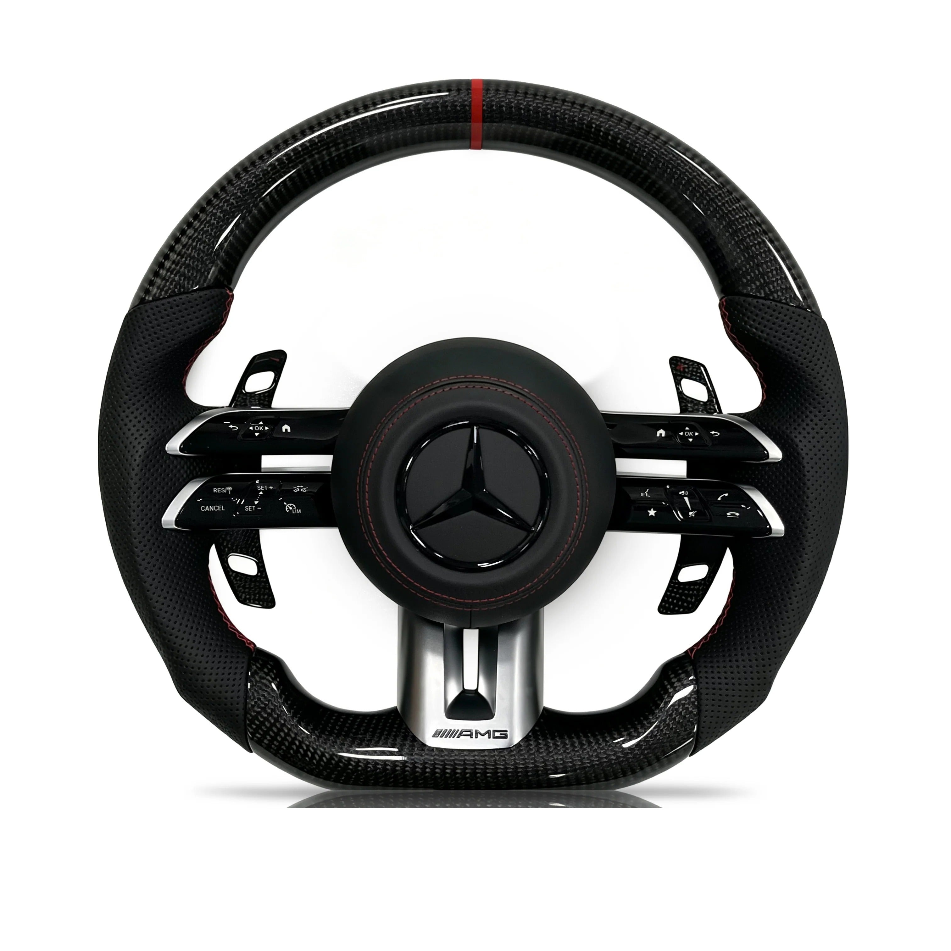 Steering wheel on a clean white background