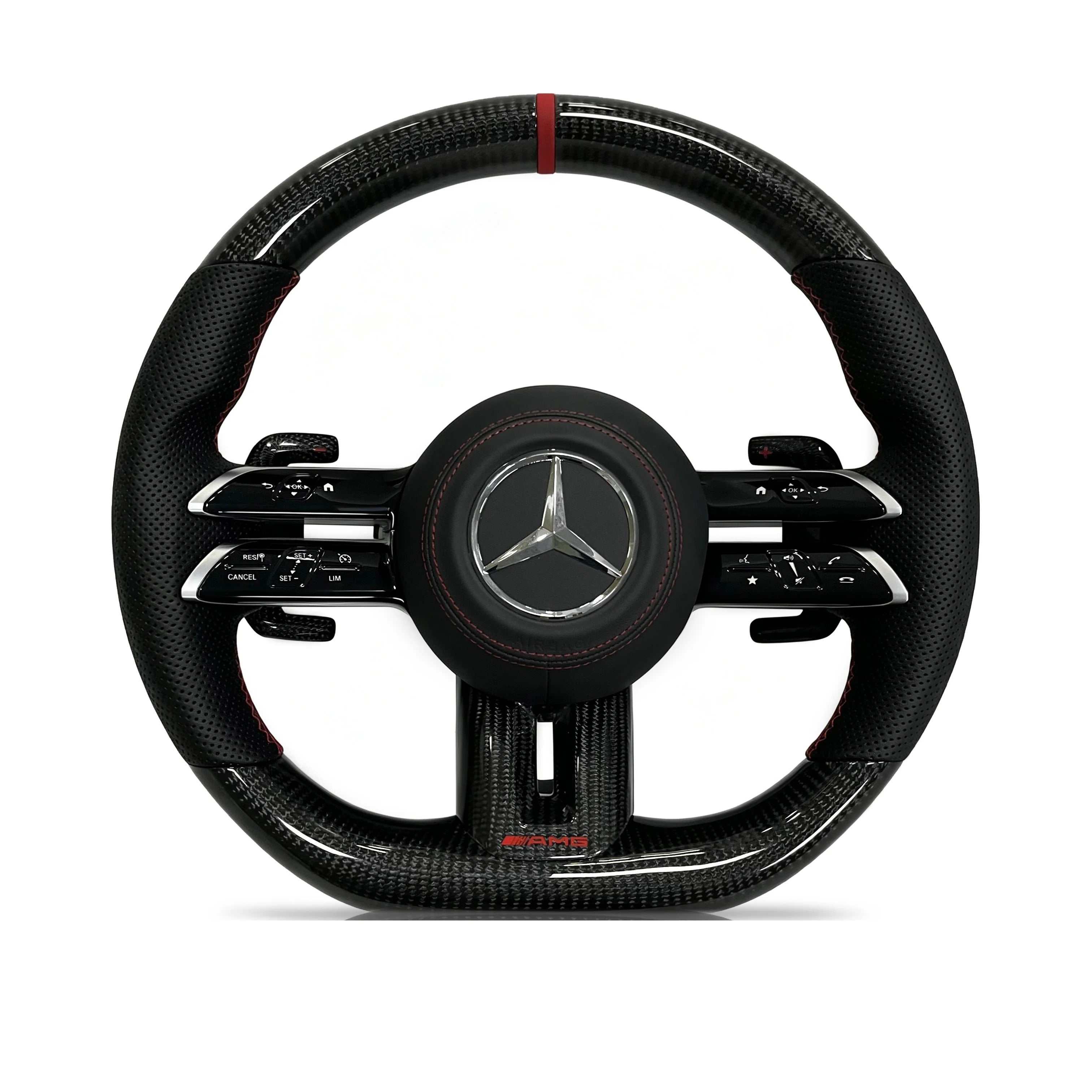 Steering wheel on a clean white background