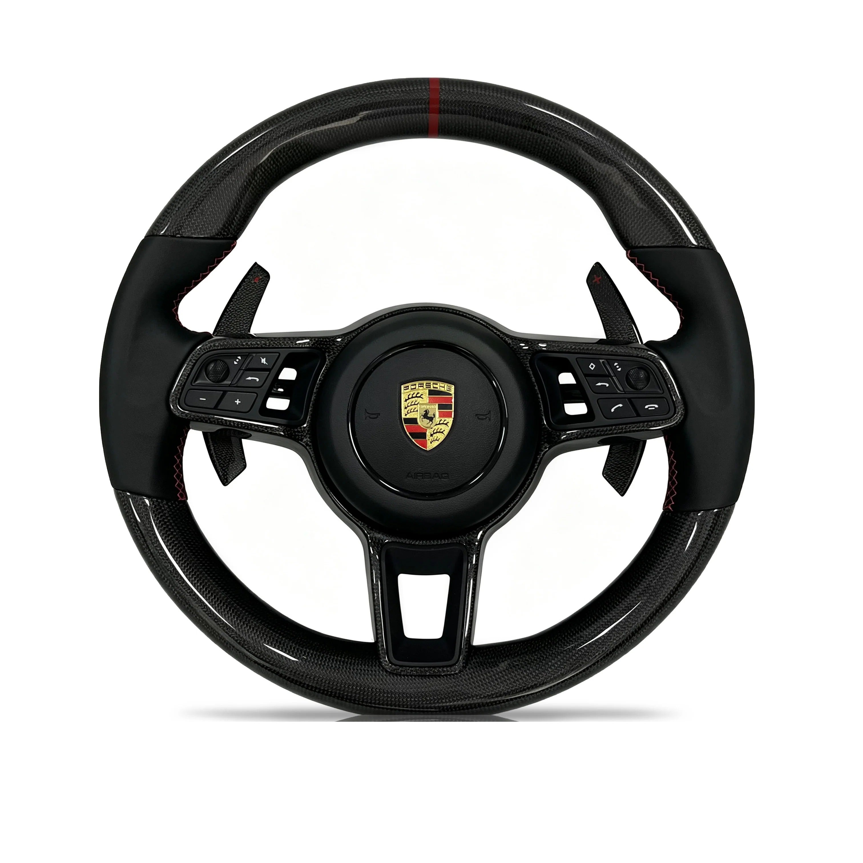Steering wheel on a clean white background