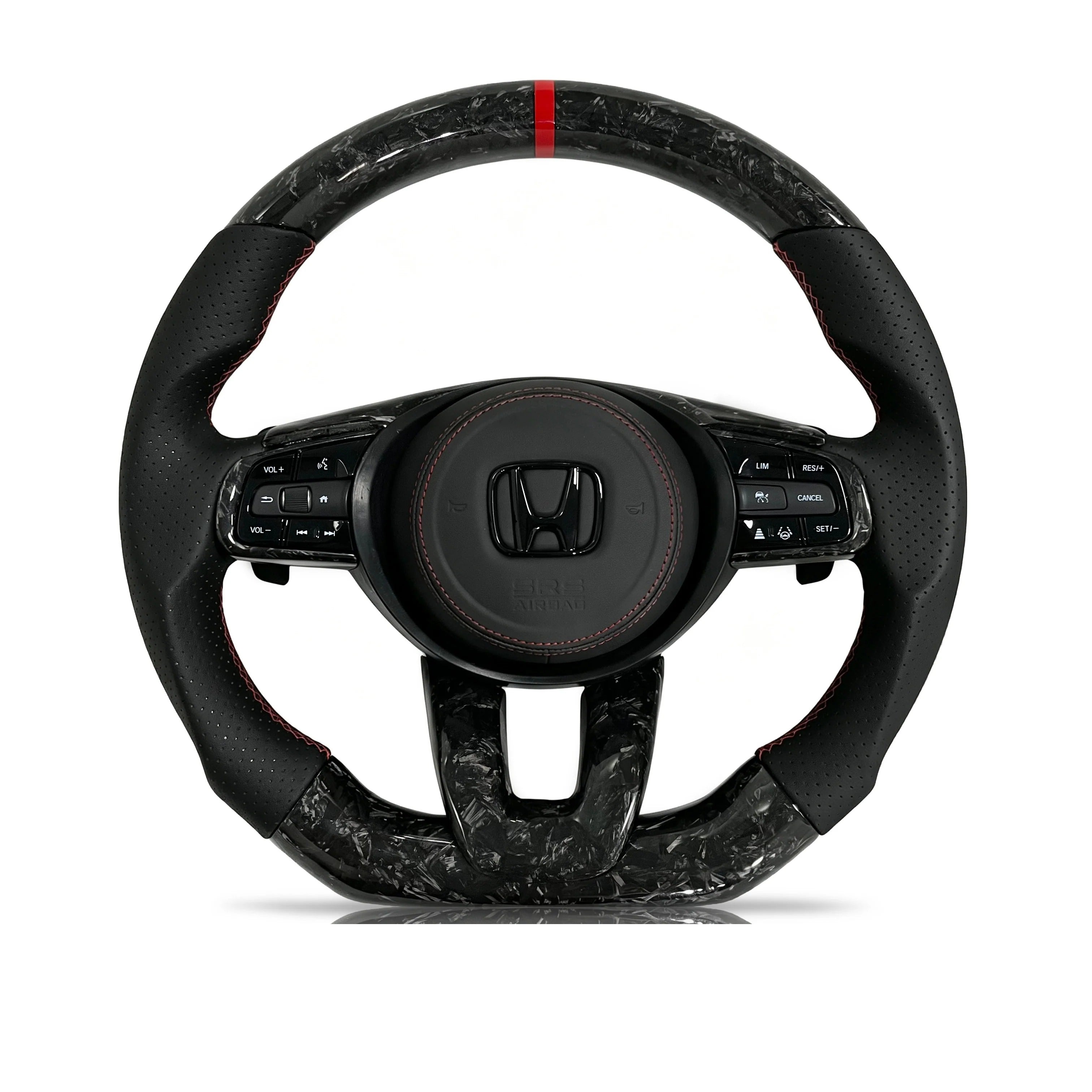 Steering wheel on a clean white background
