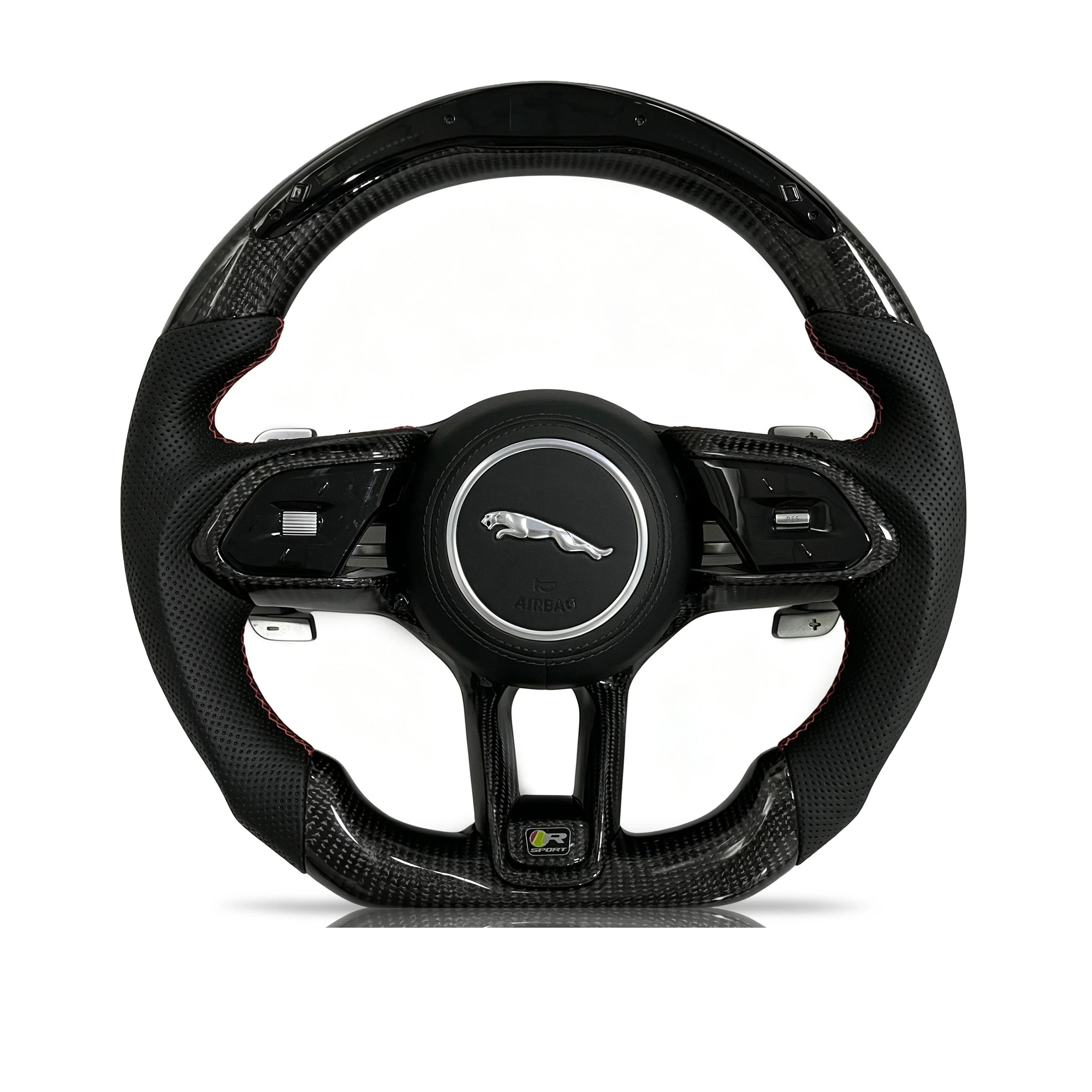 Steering wheel on a clean white background