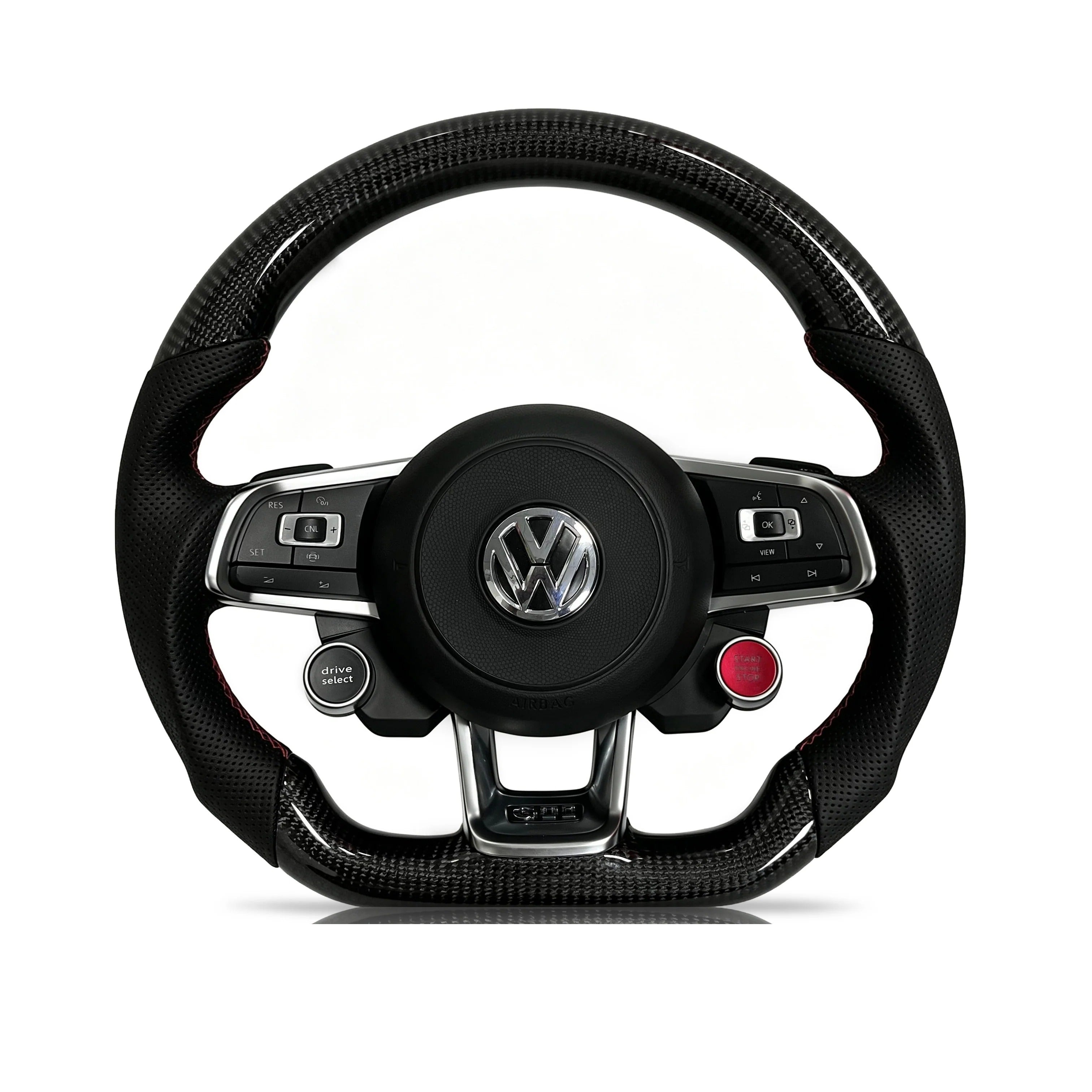 Steering wheel on a clean white background