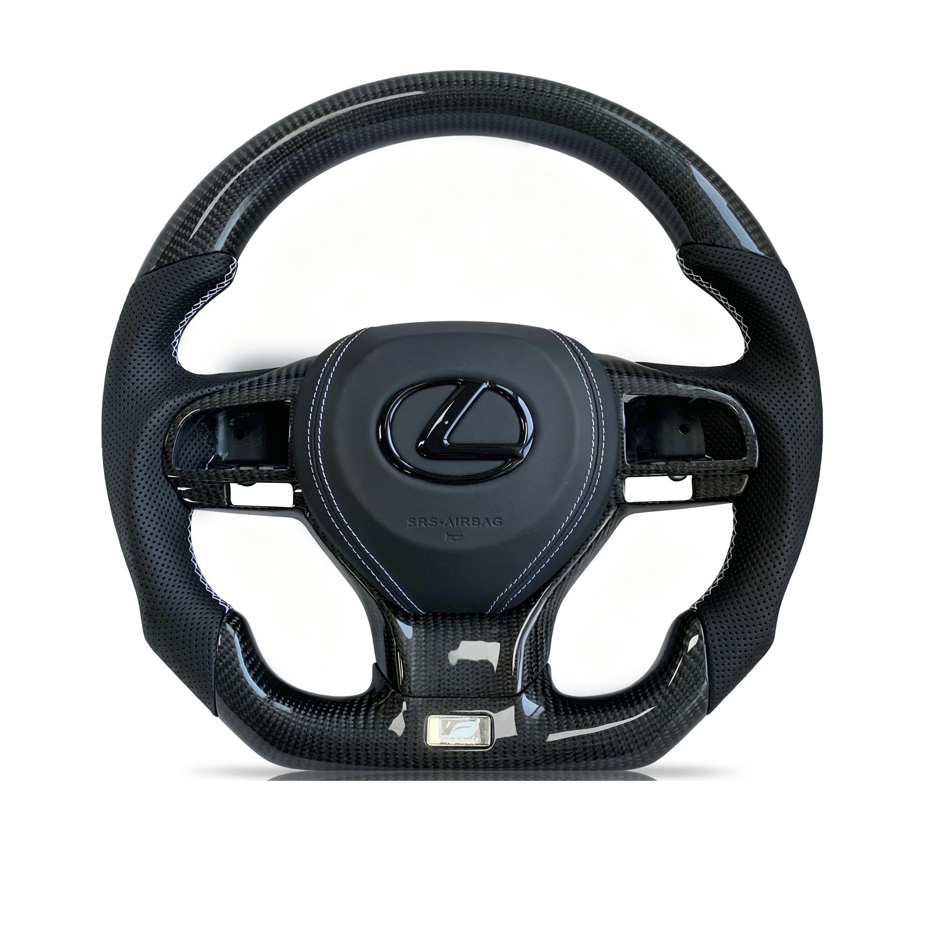 Steering wheel on a clean white background