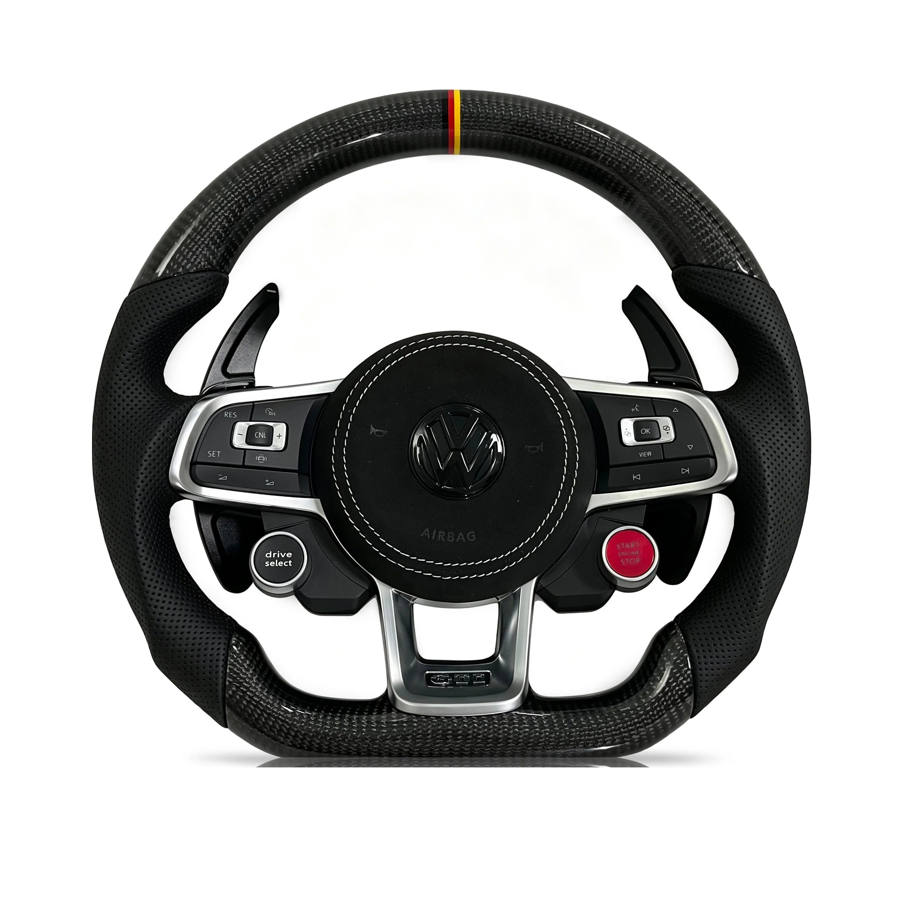 Steering wheel on a clean white background