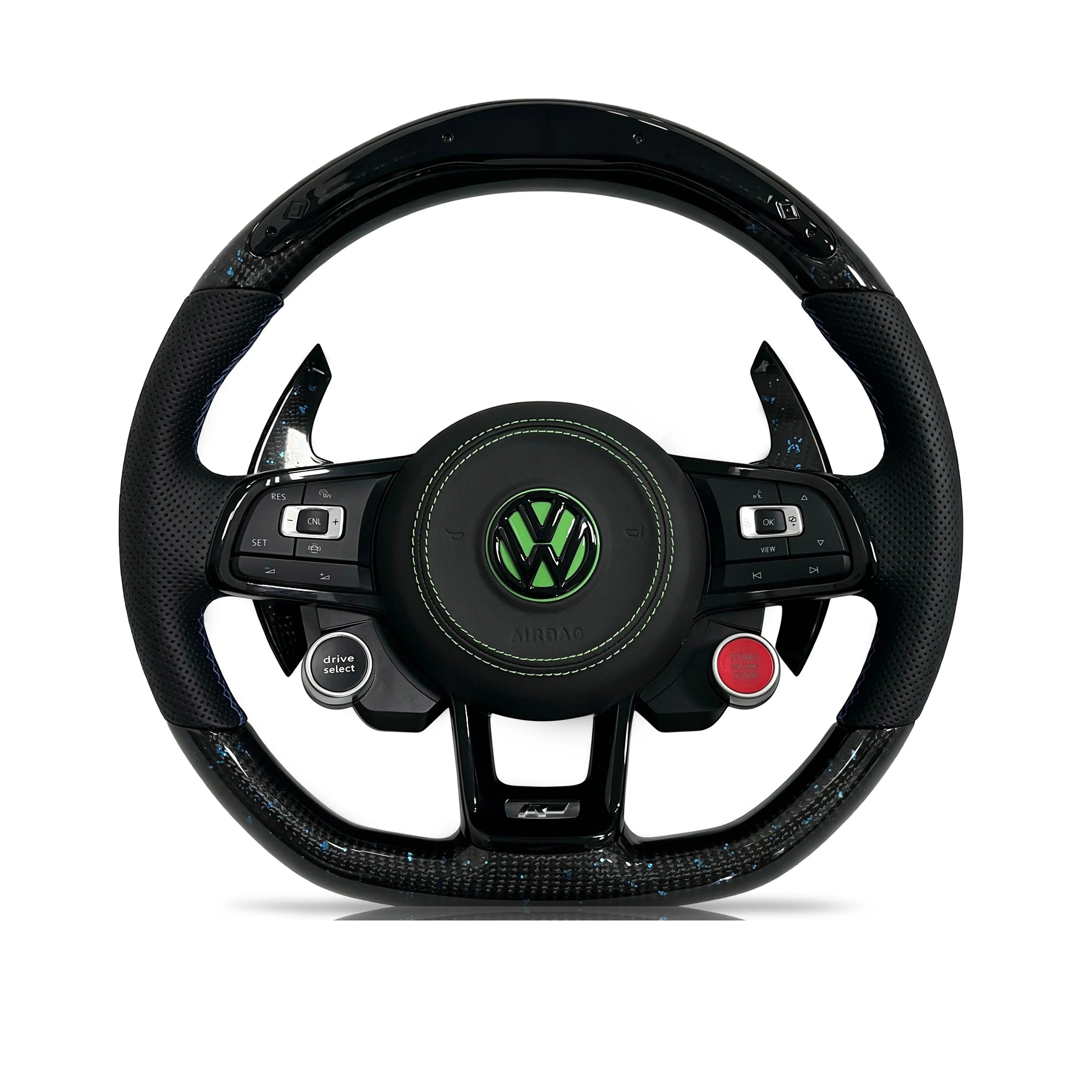 Steering wheel on a clean white background