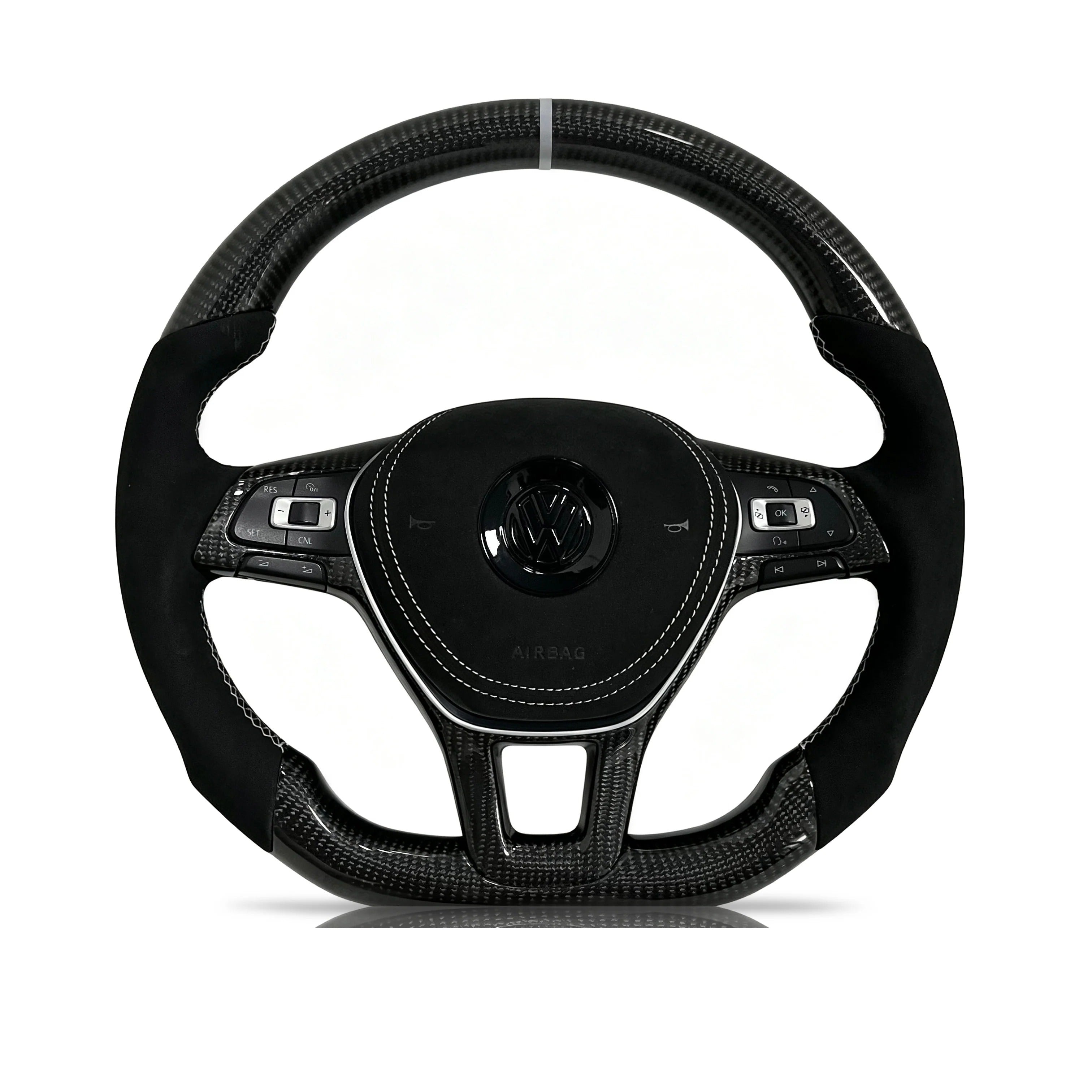 Steering wheel on a clean white background