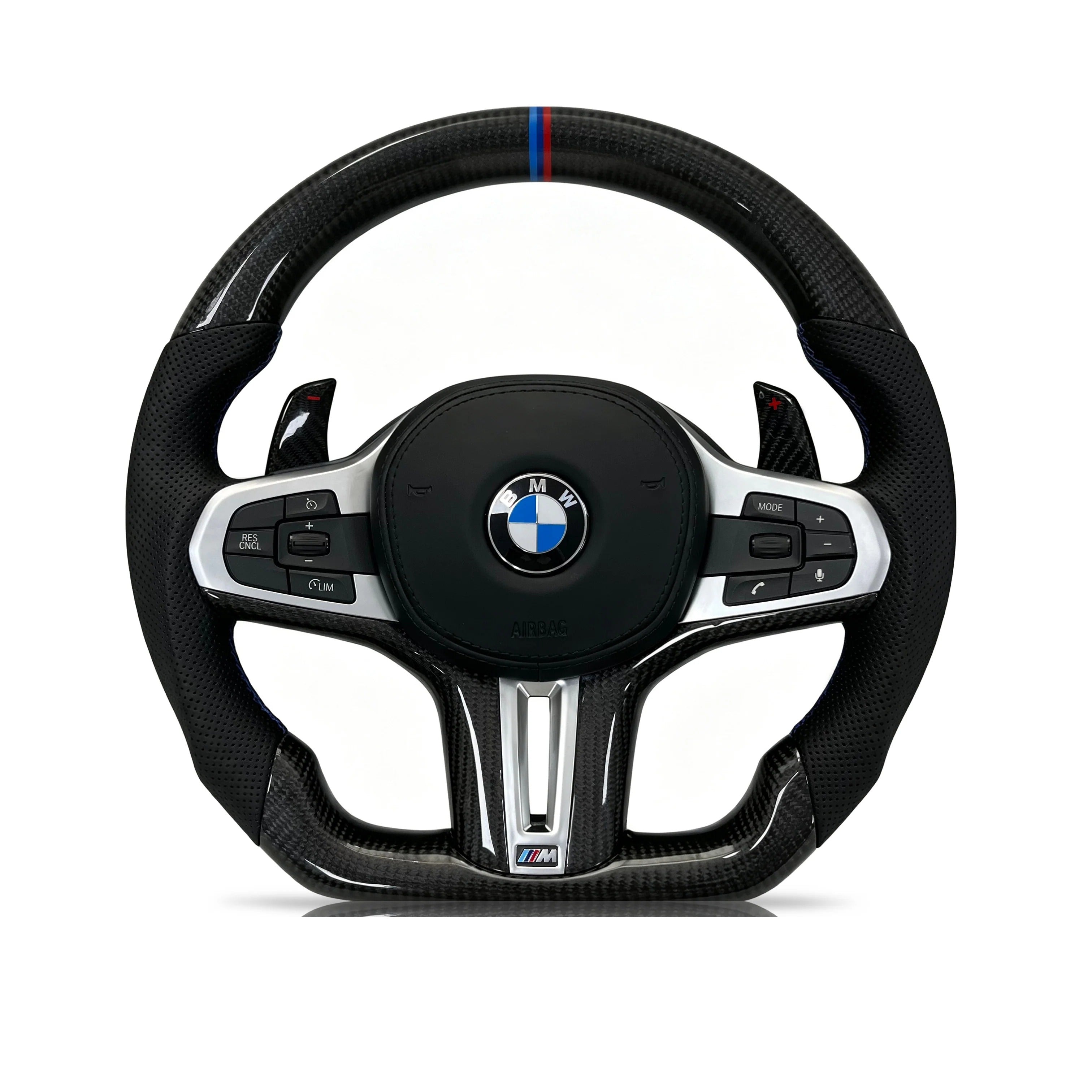 Steering wheel on a clean white background