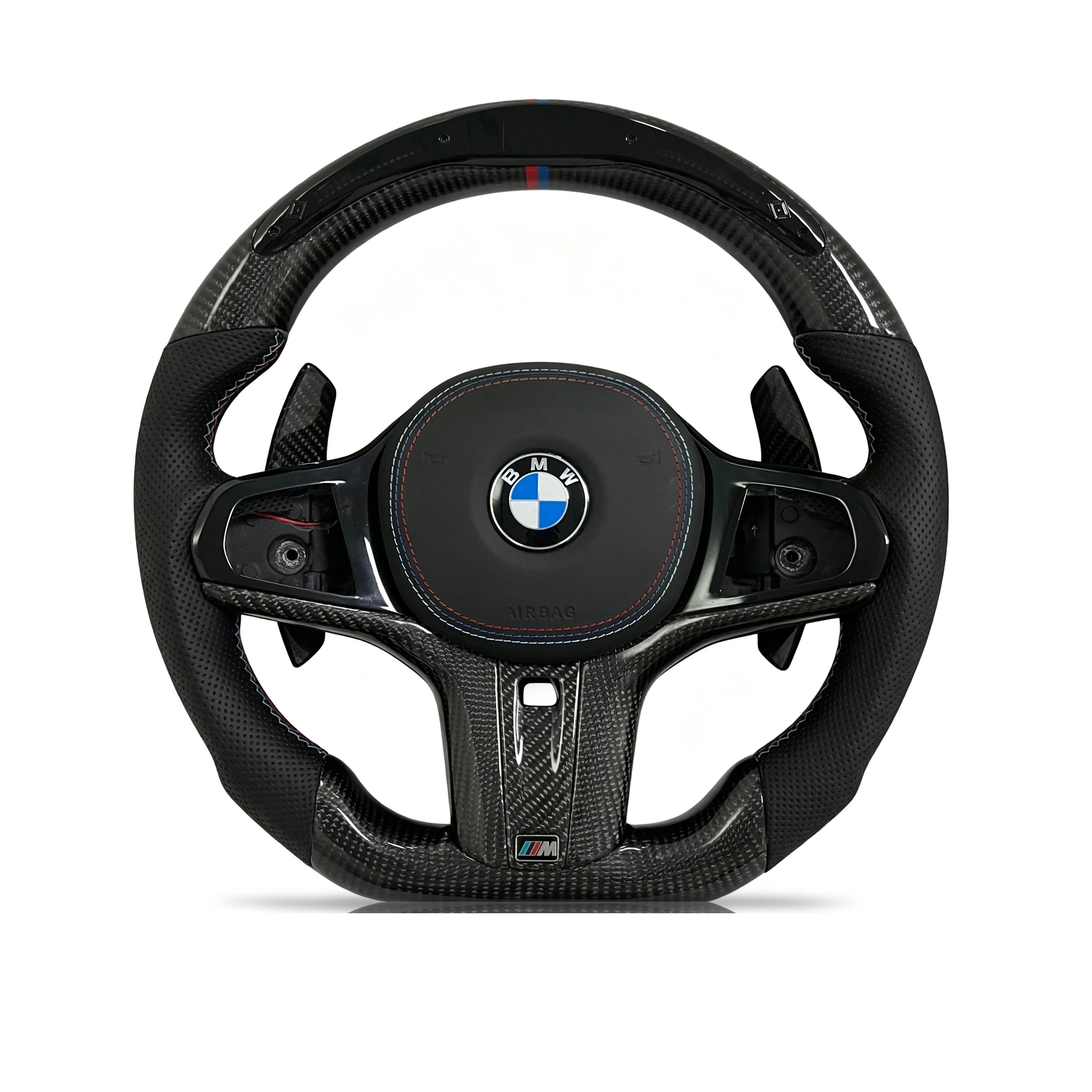 Steering wheel on a clean white background
