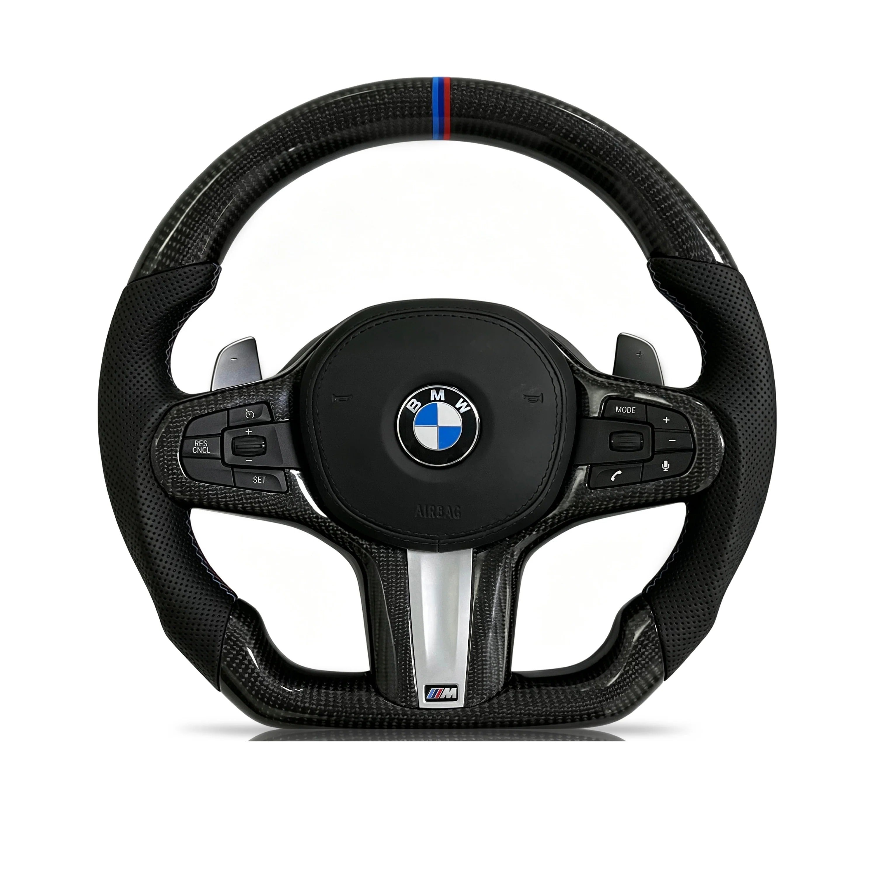 Steering wheel on a clean white background