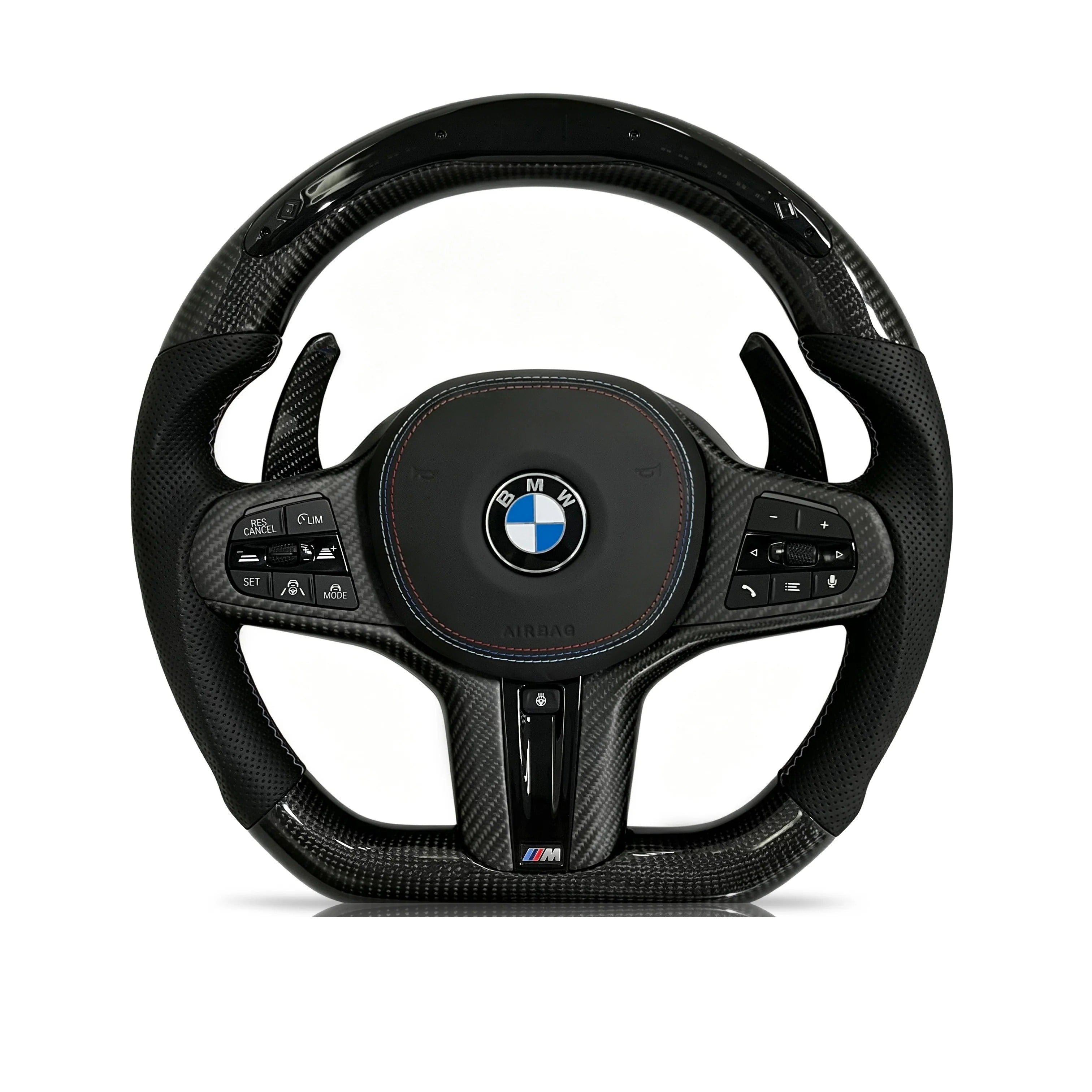 Steering wheel on a clean white background
