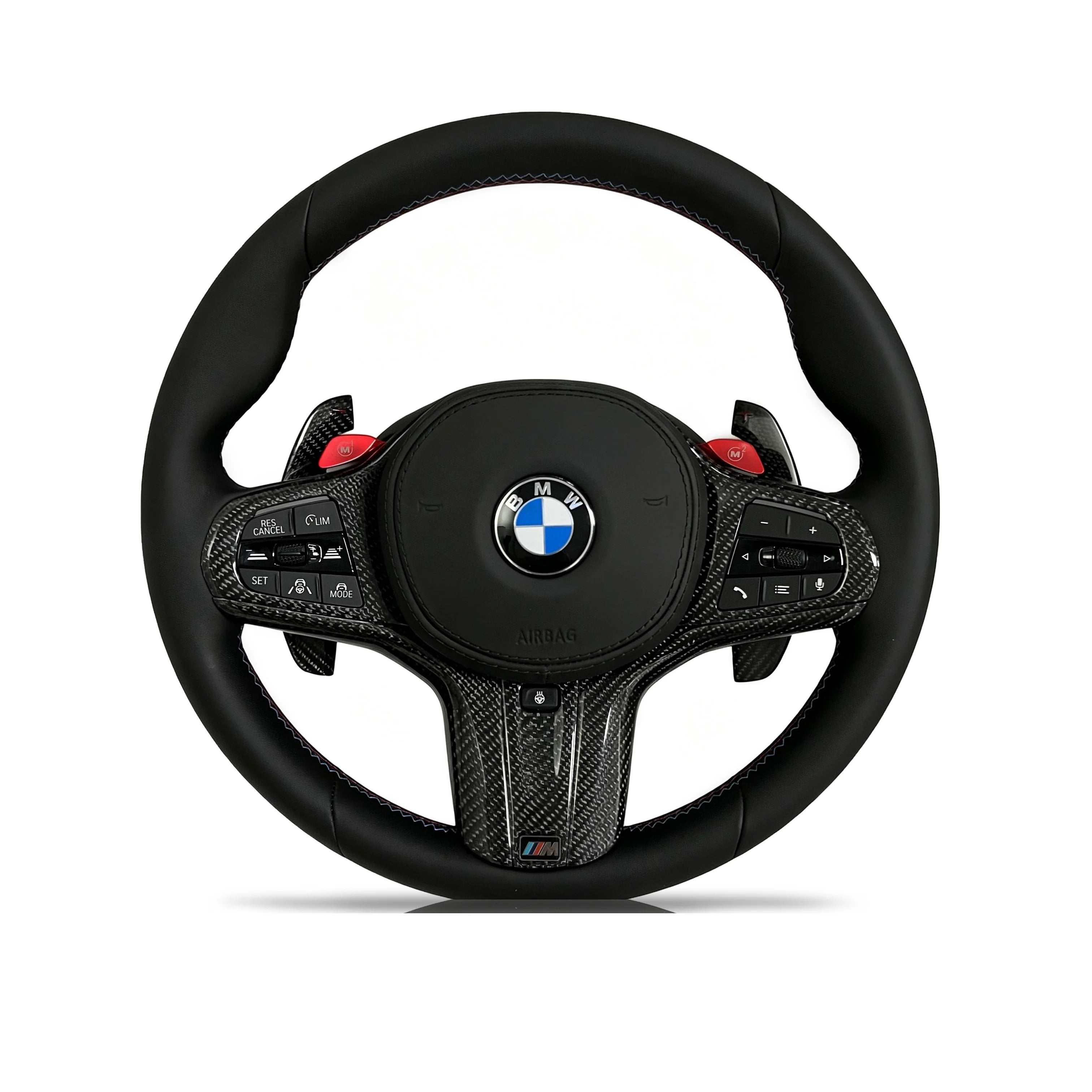Steering wheel on a clean white background
