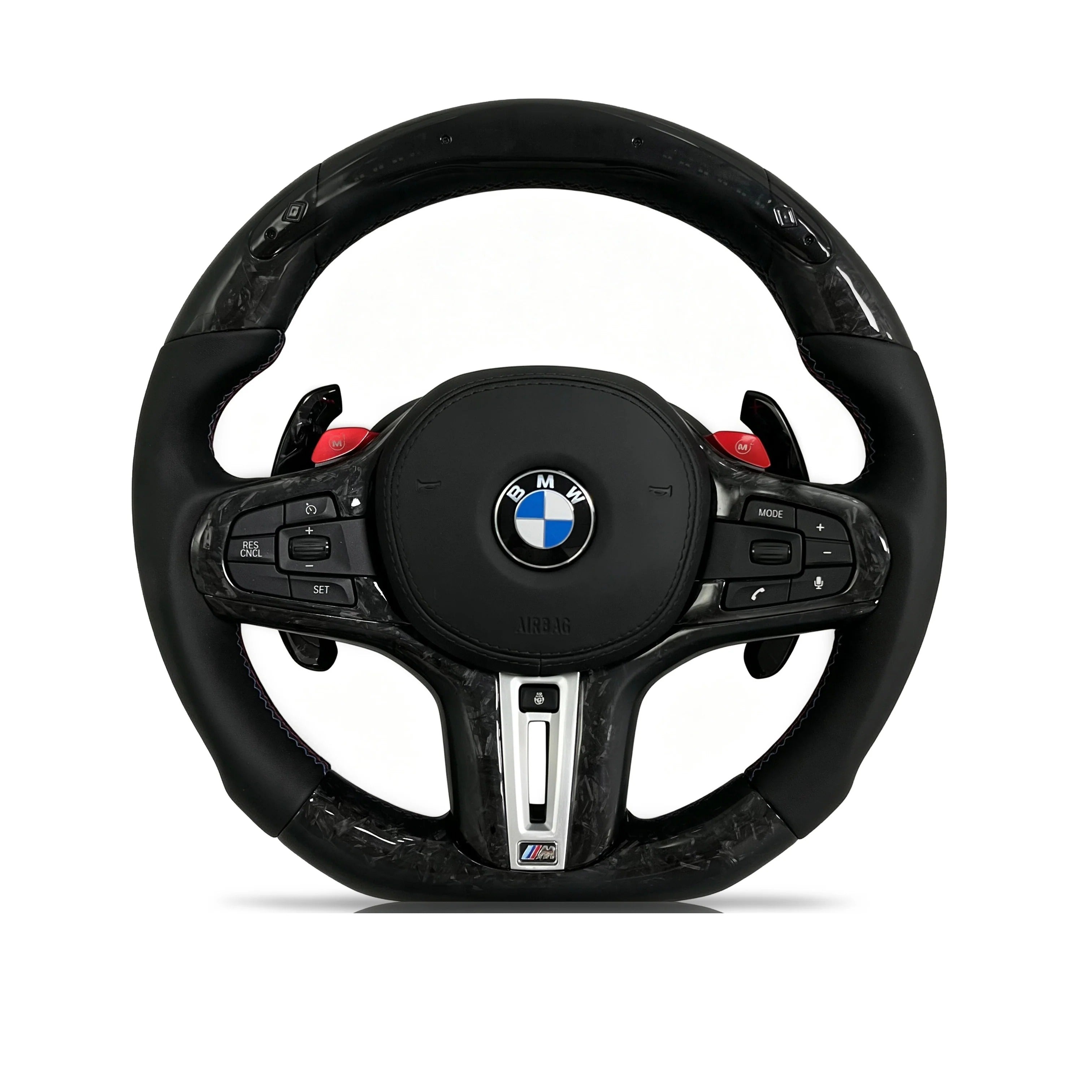 Steering wheel on a clean white background
