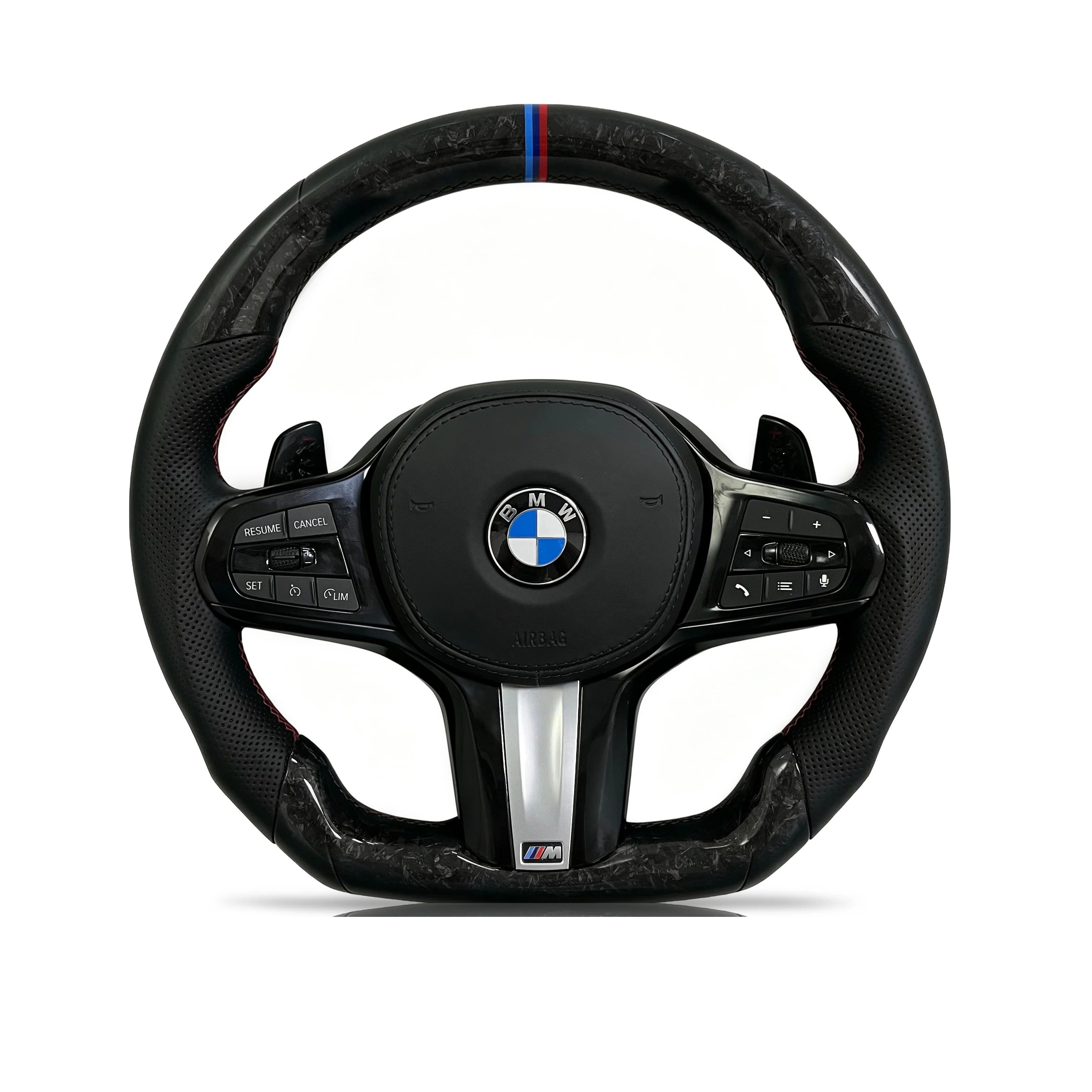 Steering wheel on a clean white background