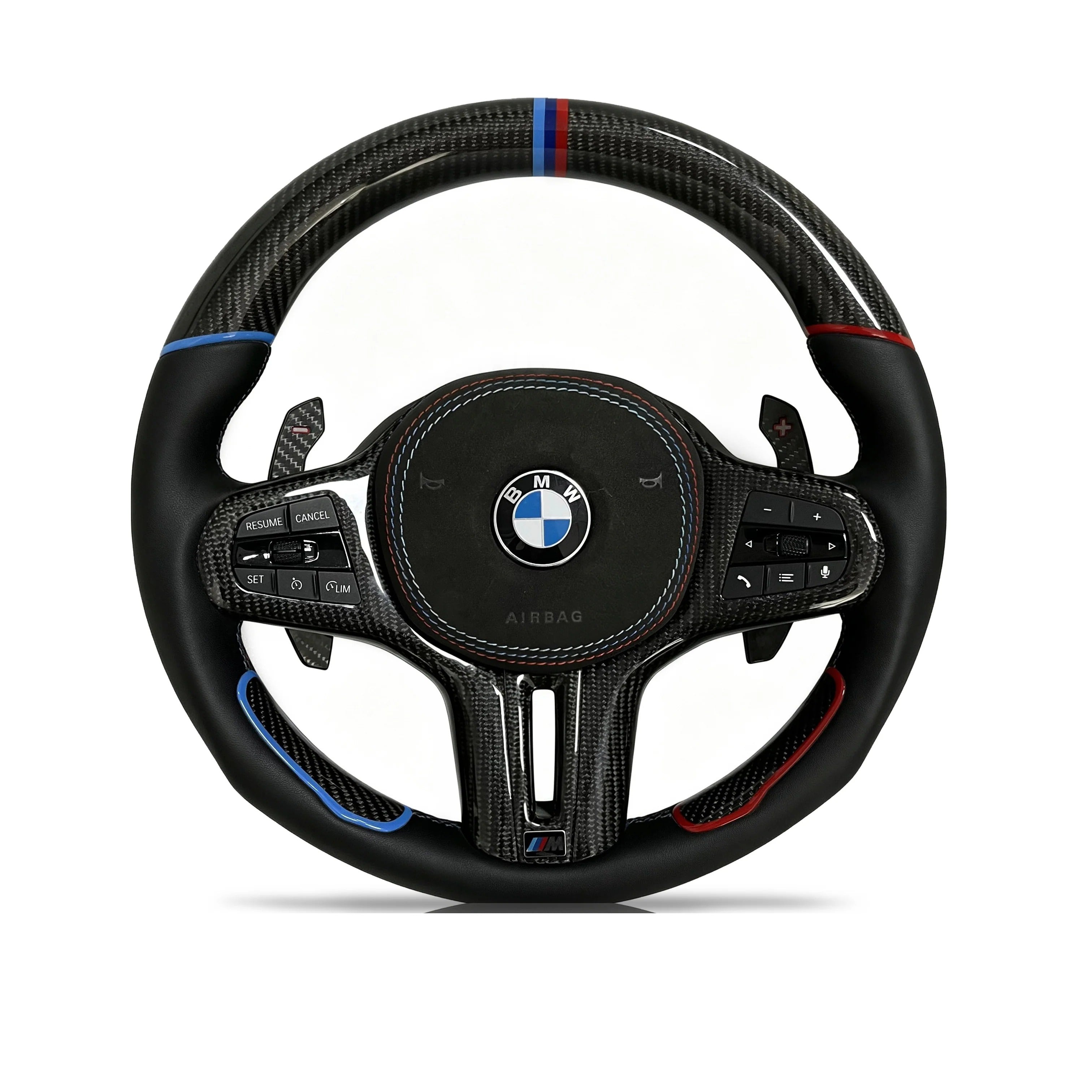 Steering wheel on a clean white background