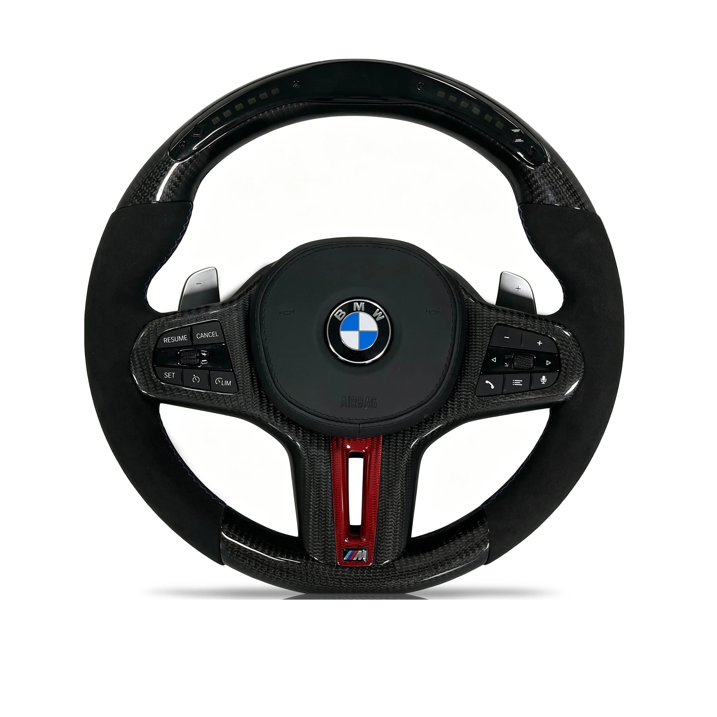 Steering wheel on a clean white background