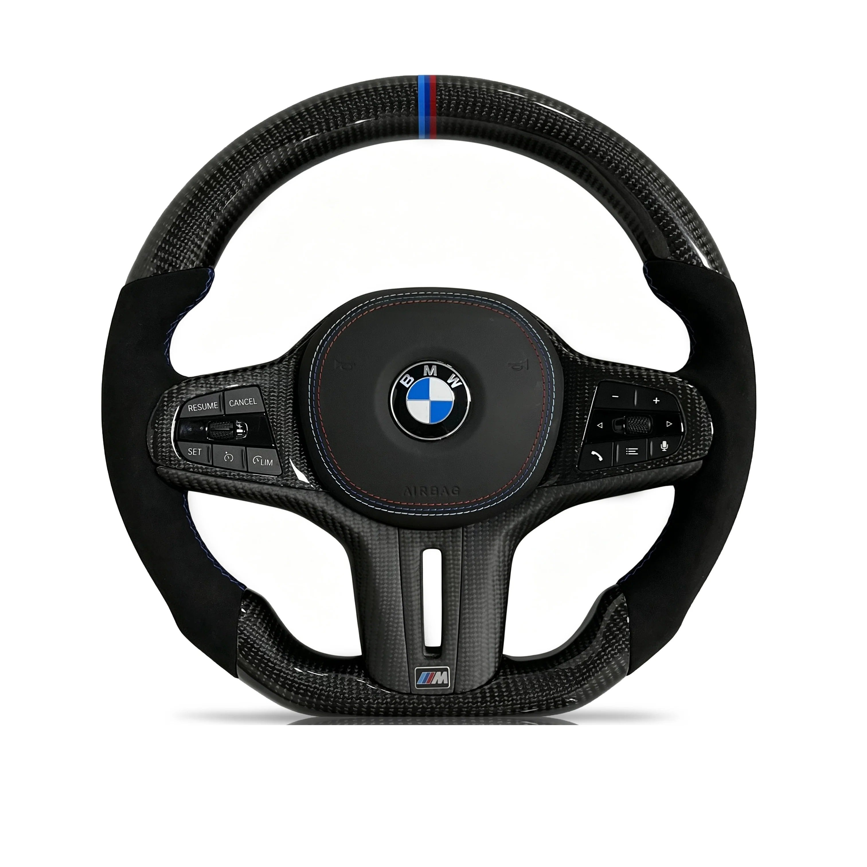 Steering wheel on a clean white background
