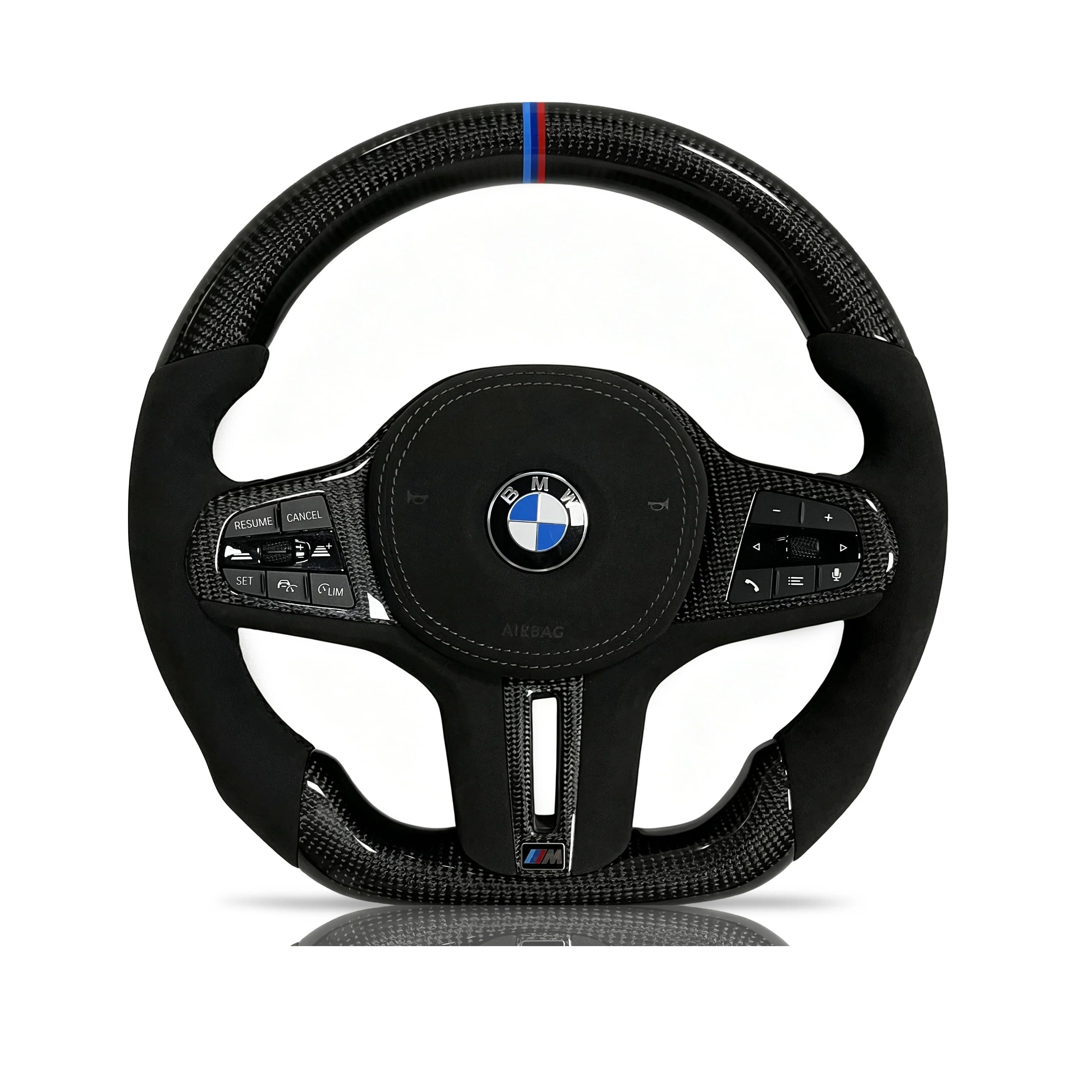 Steering wheel on a clean white background