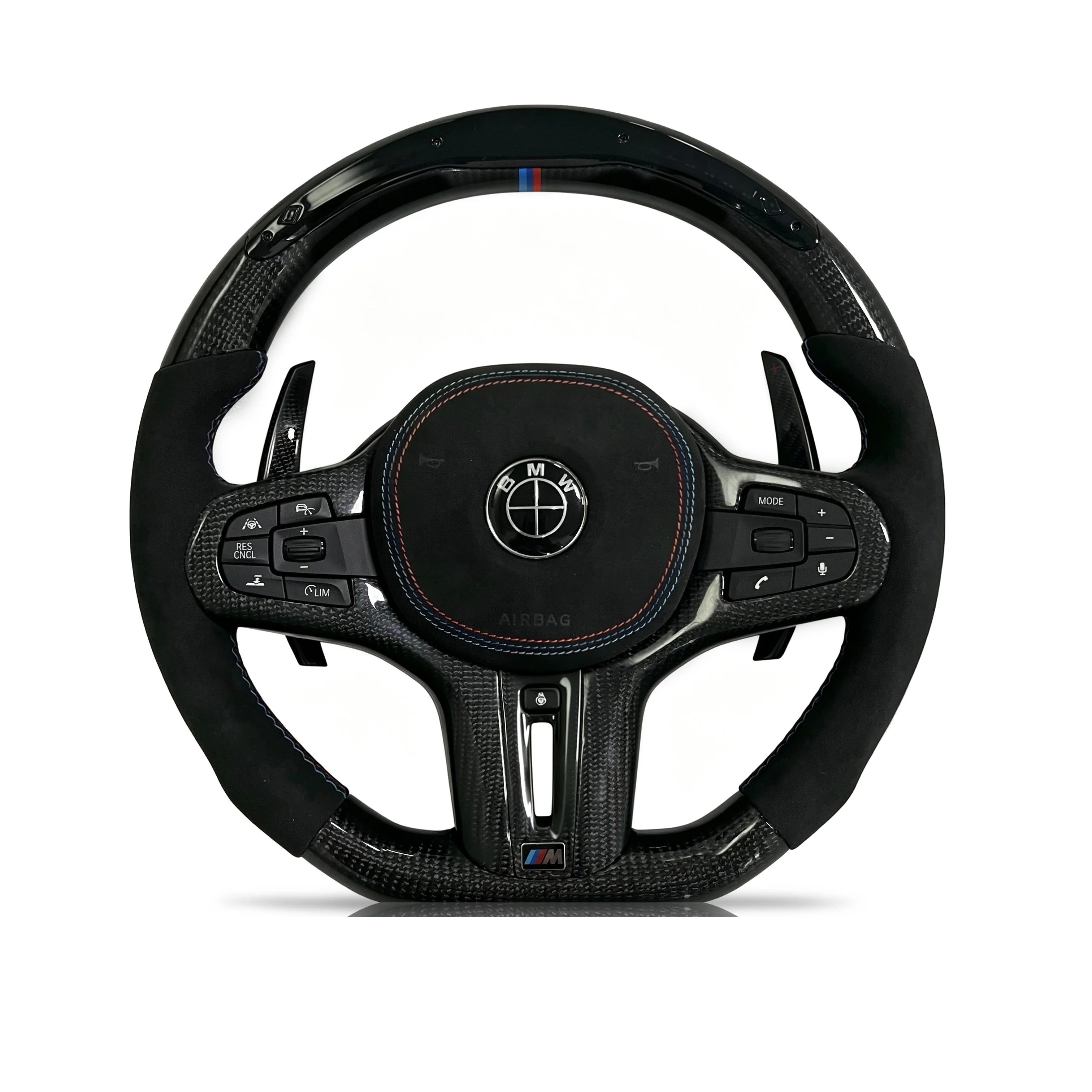 Steering wheel on a clean white background