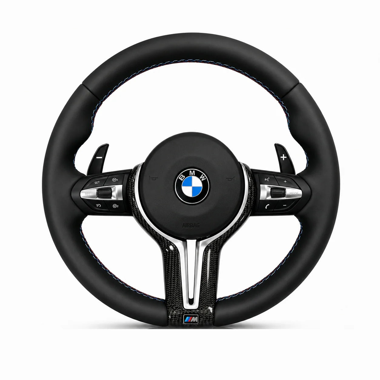 Steering wheel on a clean white background