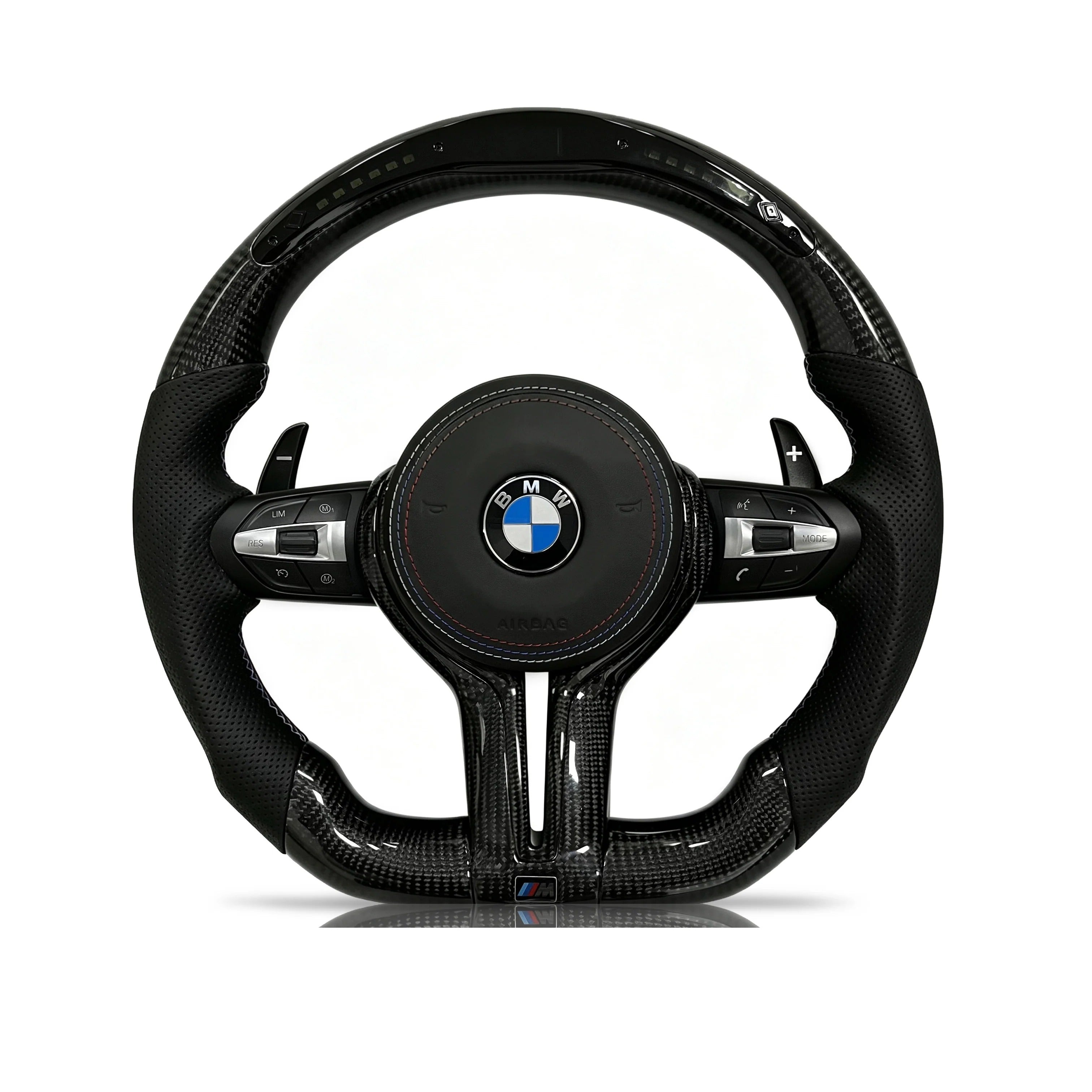 Steering wheel on a clean white background