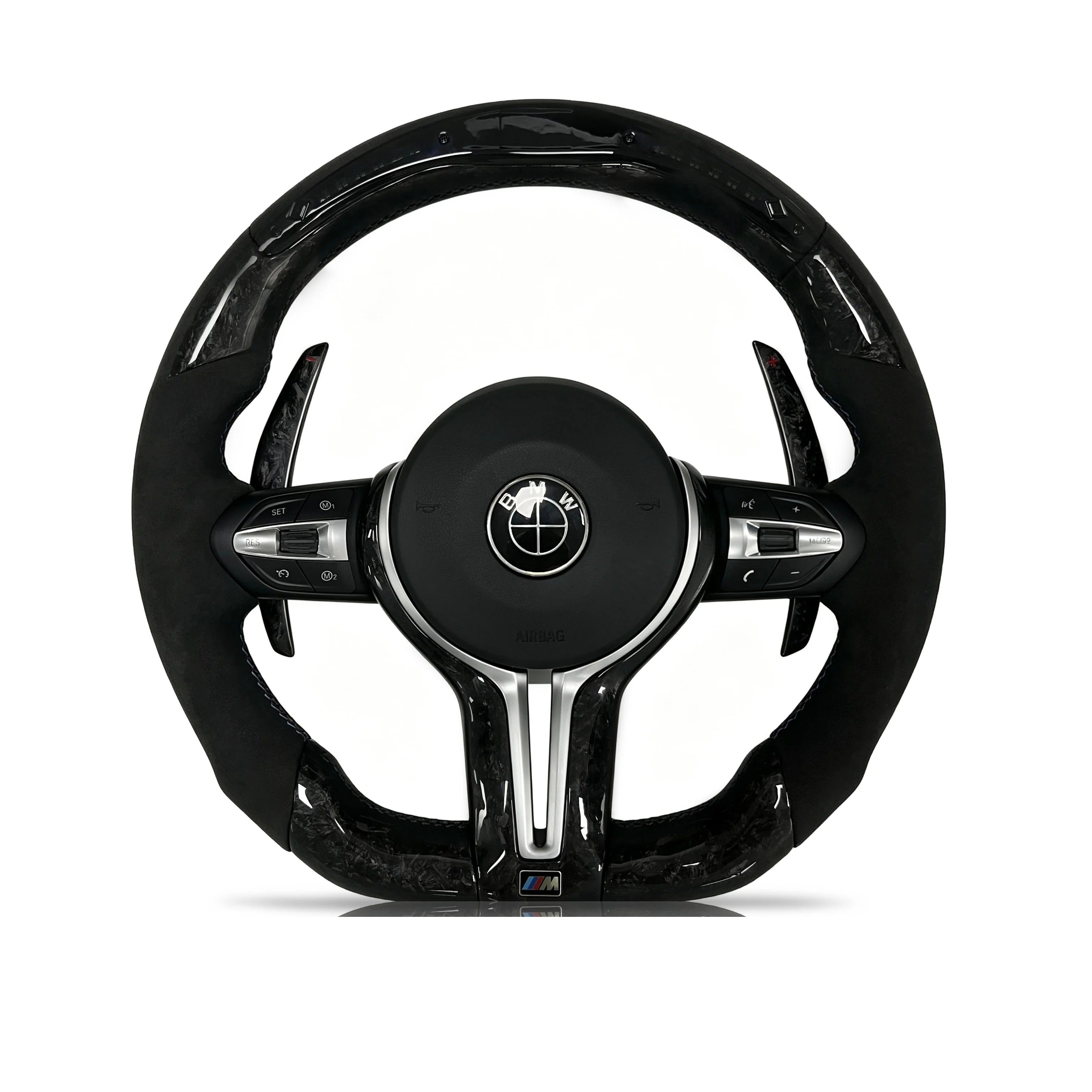 Steering wheel on a clean white background