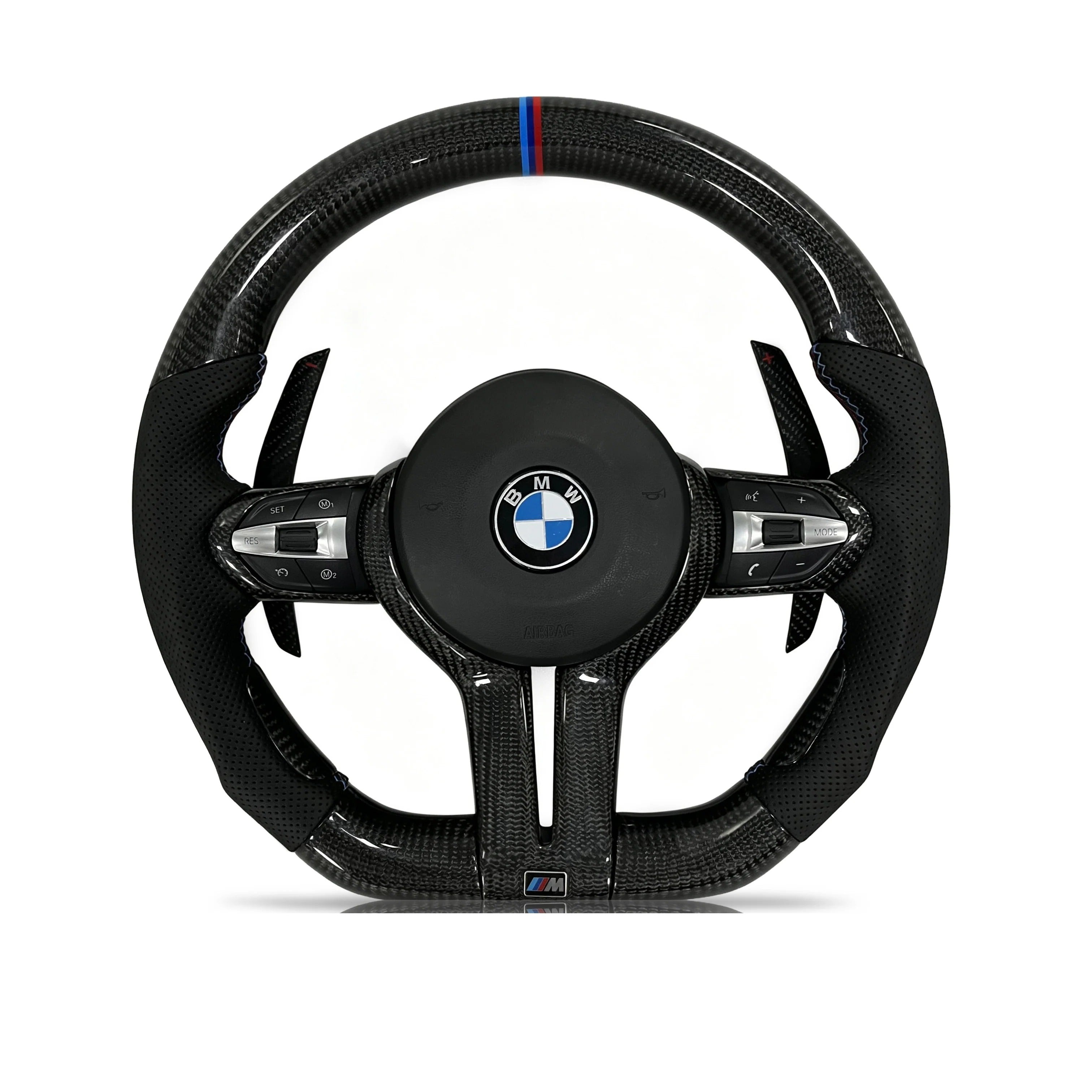 Steering wheel on a clean white background