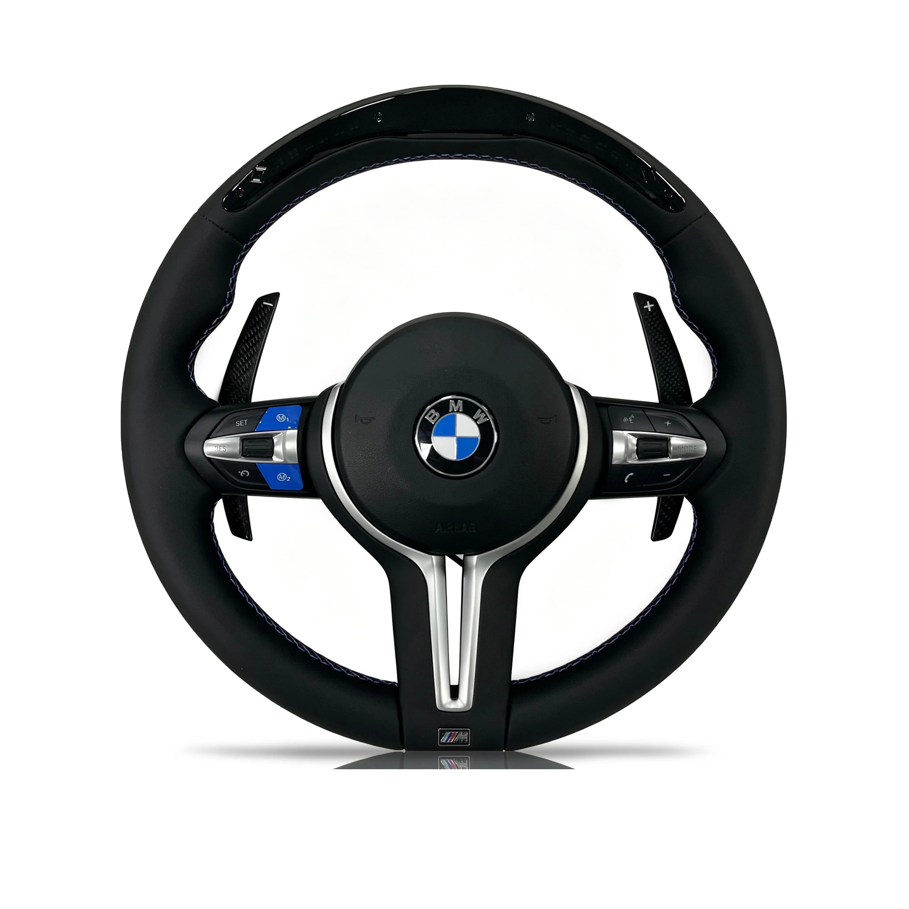 Steering wheel on a clean white background