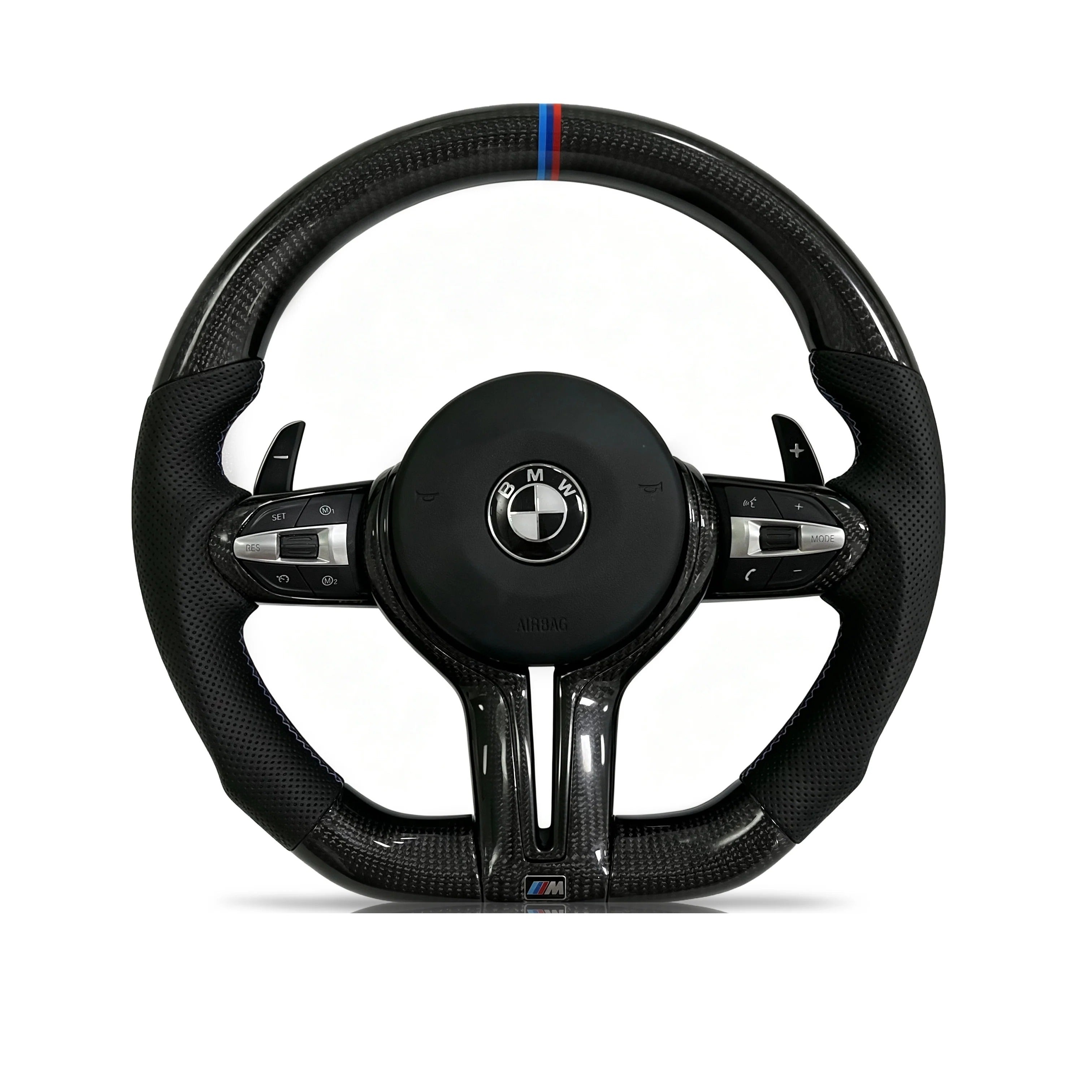 Steering wheel on a clean white background