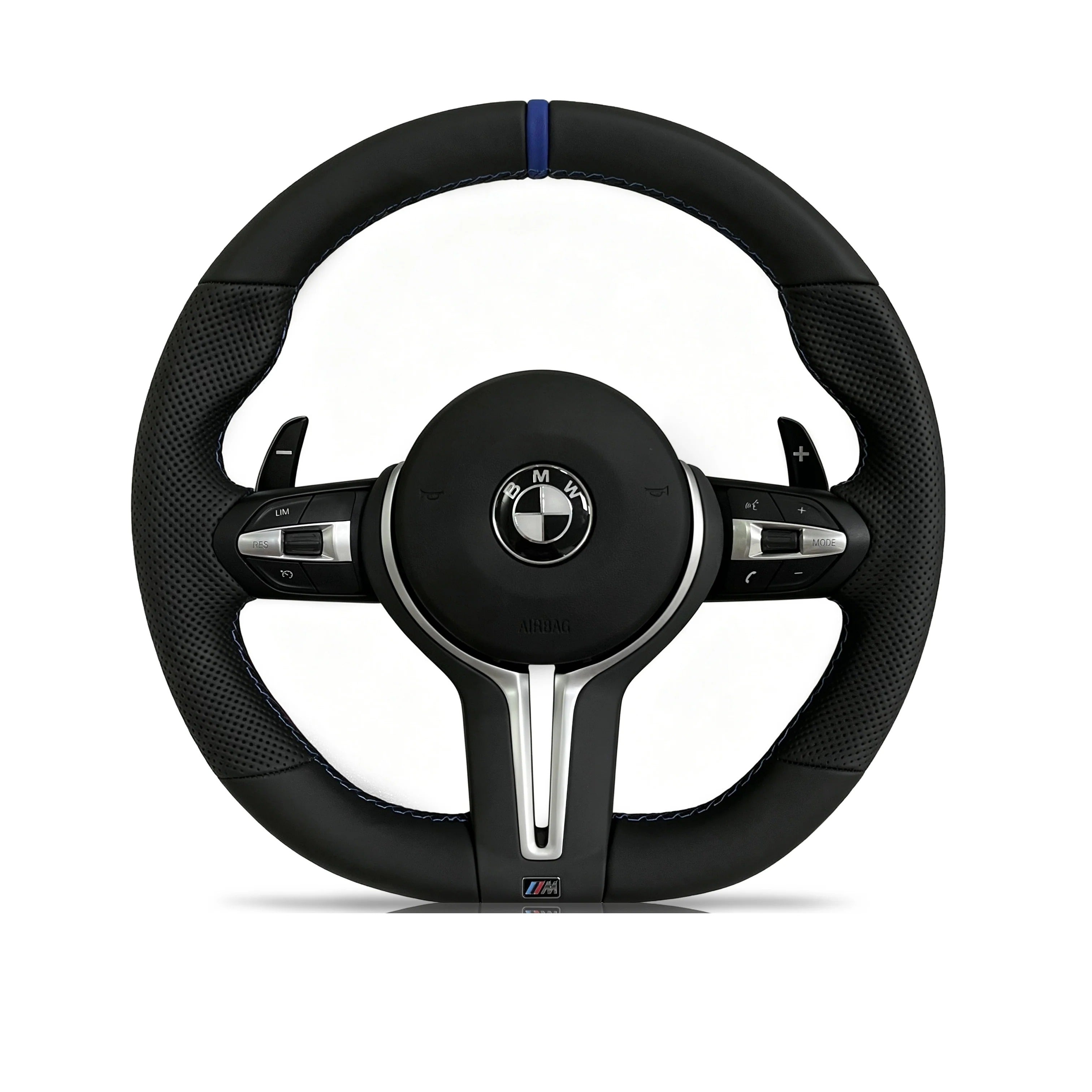 Steering wheel on a clean white background