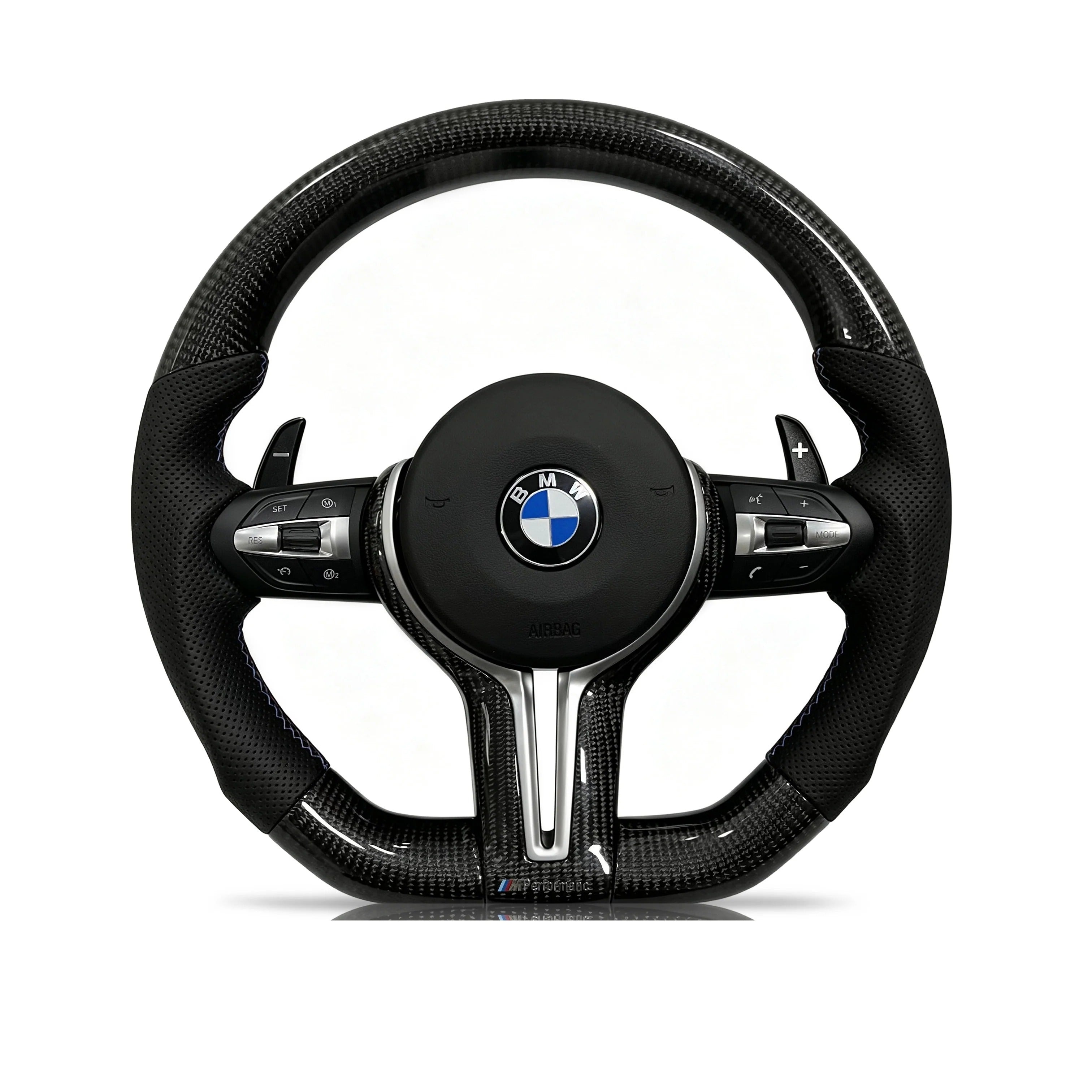 Steering wheel on a clean white background