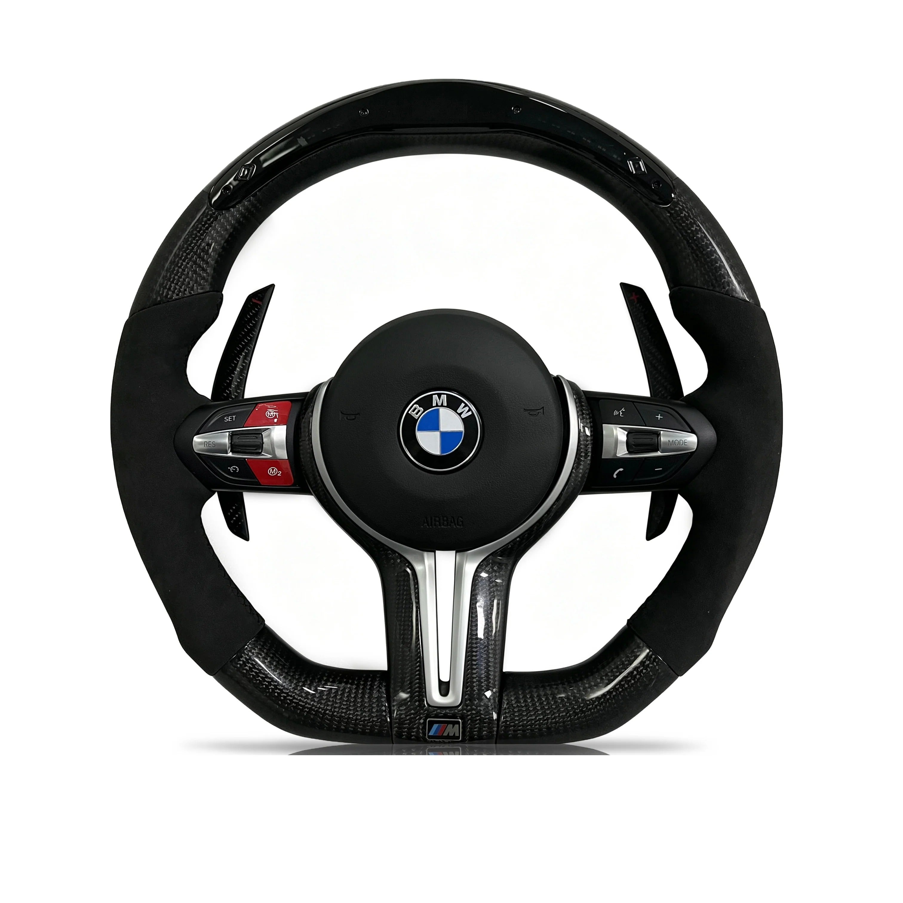 Steering wheel on a clean white background