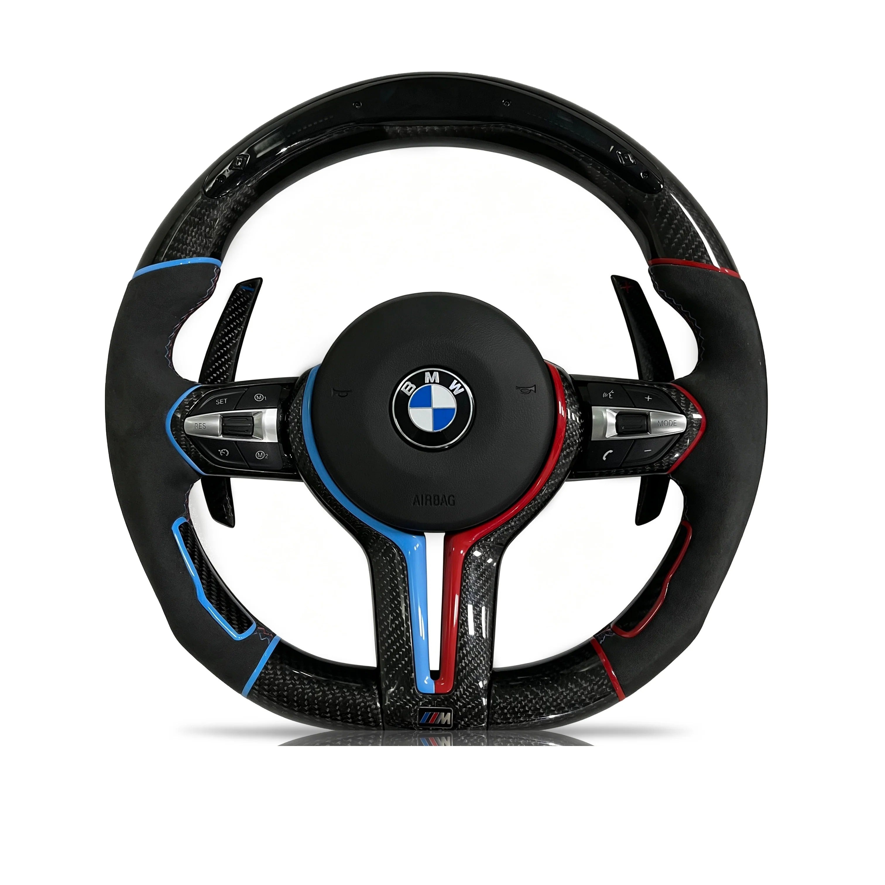 Steering wheel on a clean white background