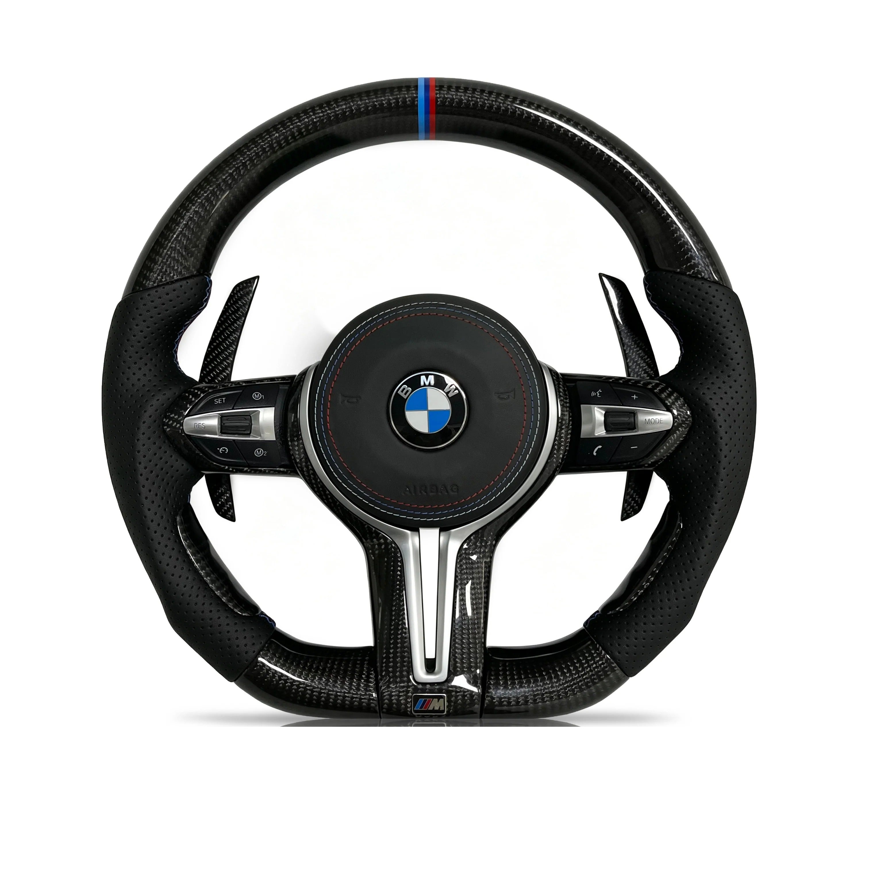 Steering wheel on a clean white background