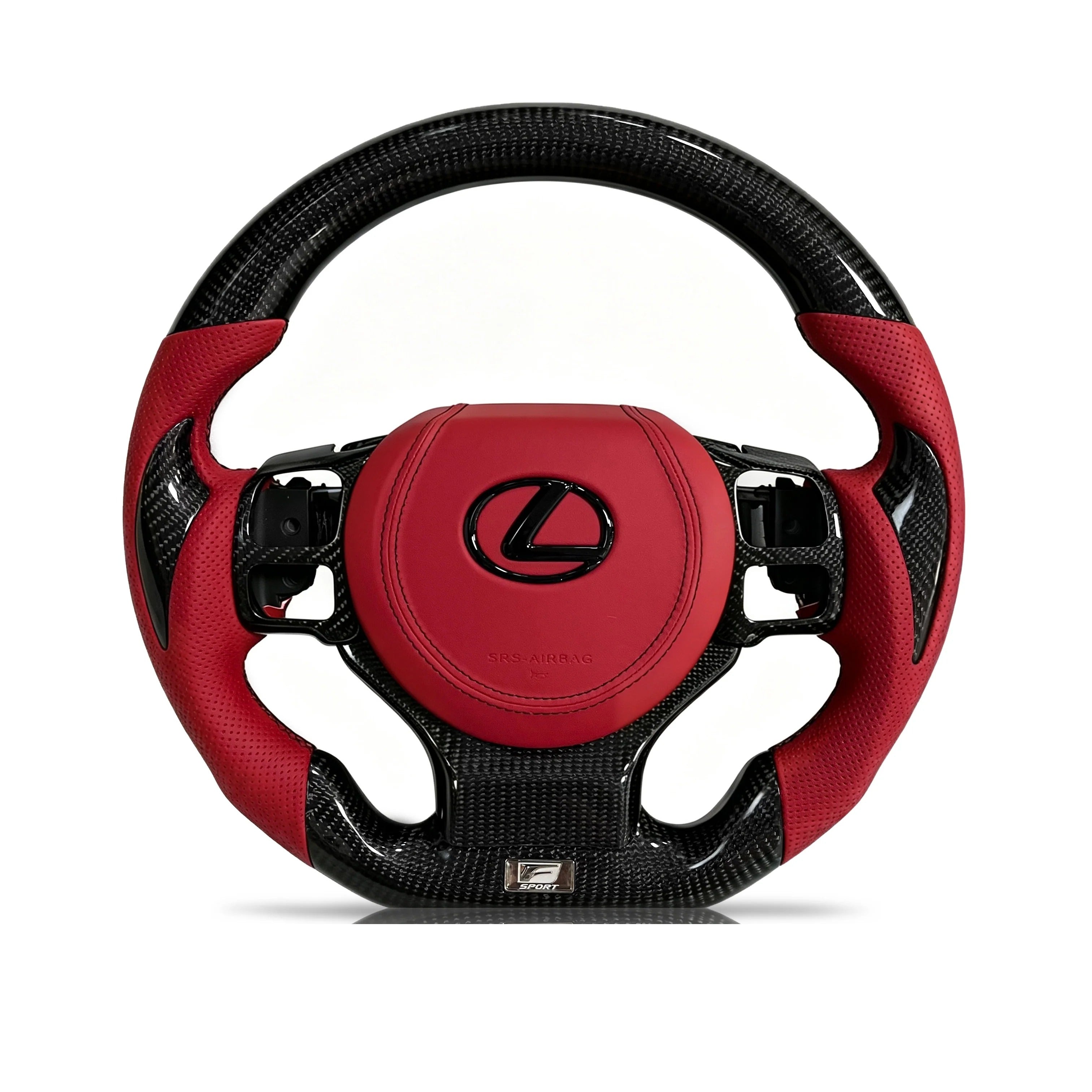 Steering wheel on a clean white background