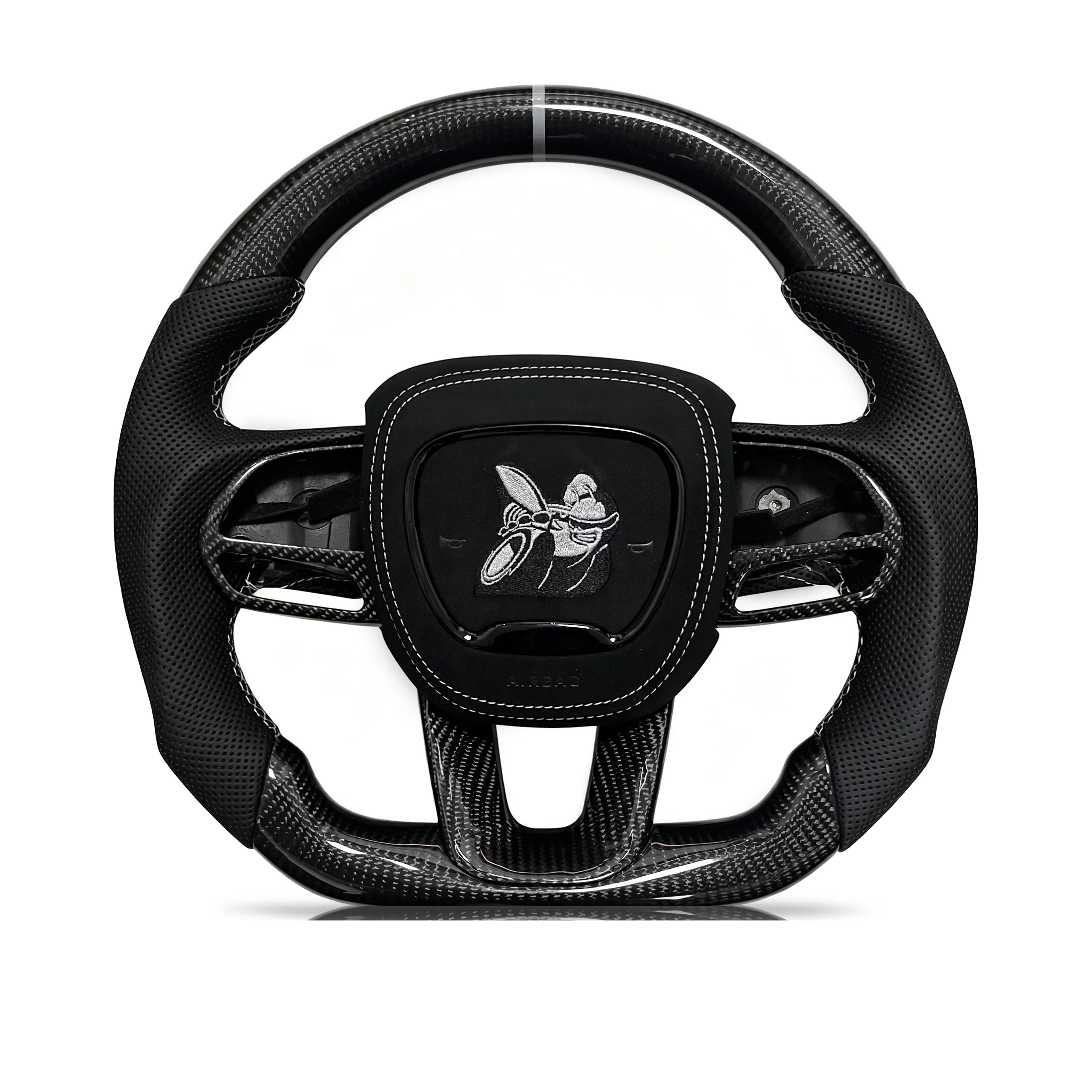 Steering wheel on a clean white background
