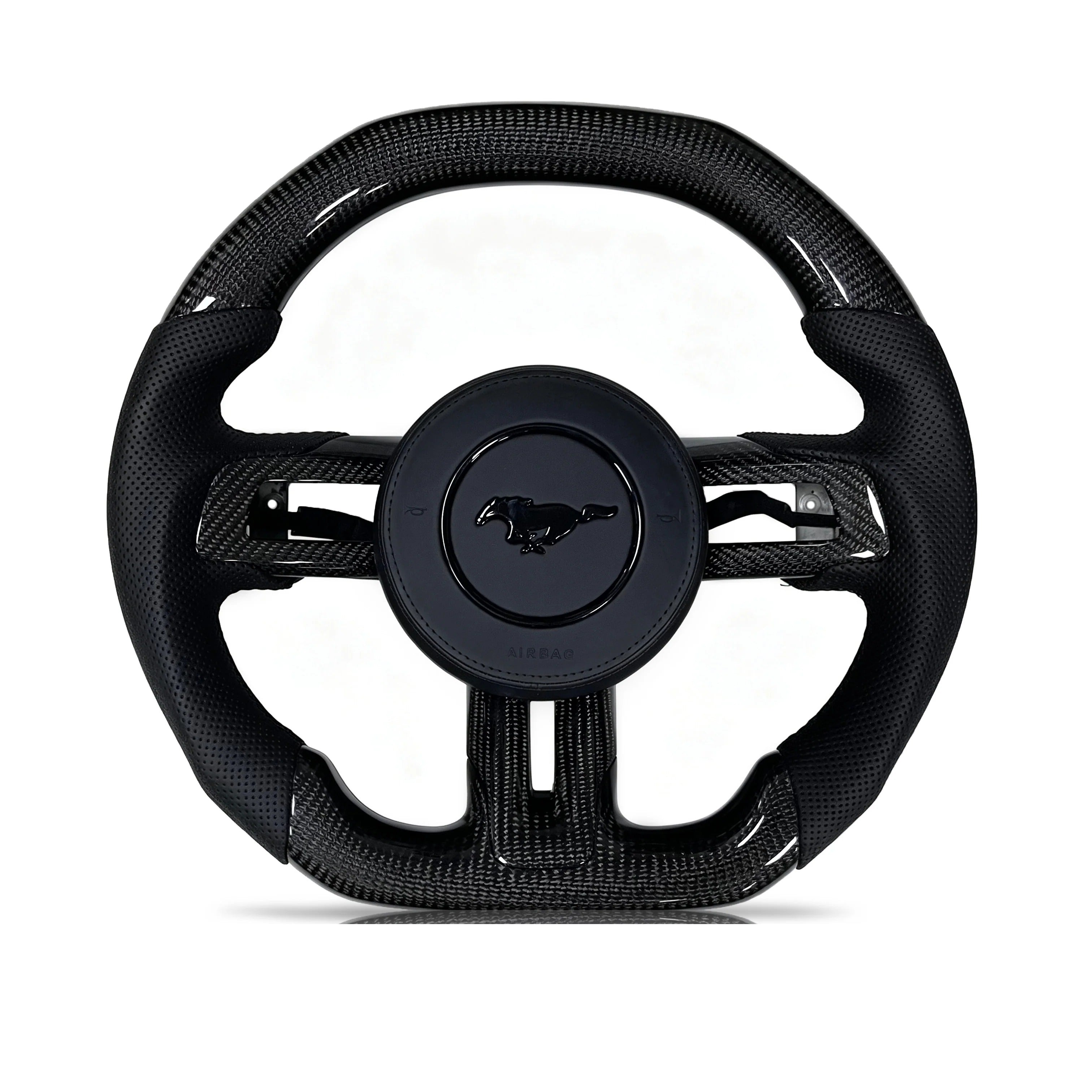 Steering wheel on a clean white background
