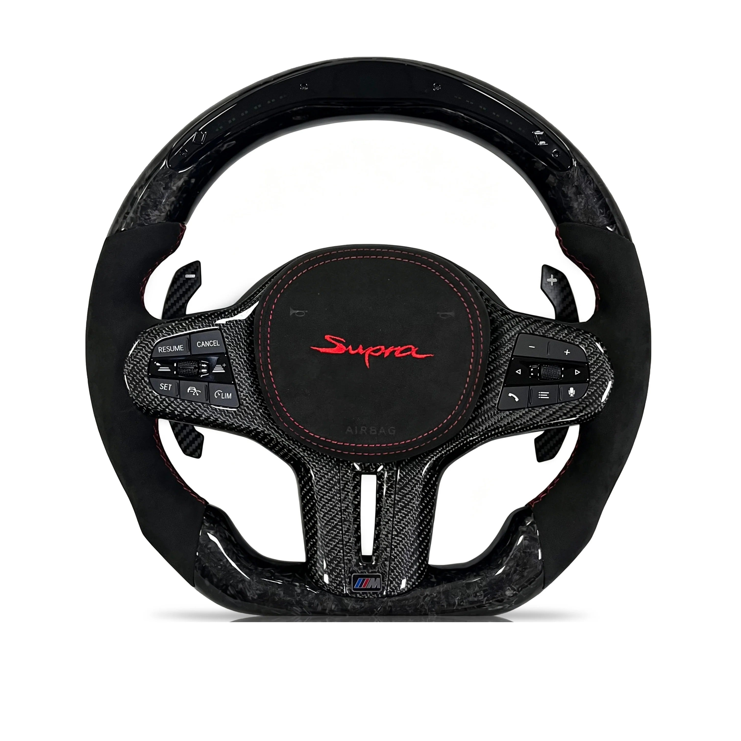 Steering wheel on a clean white background