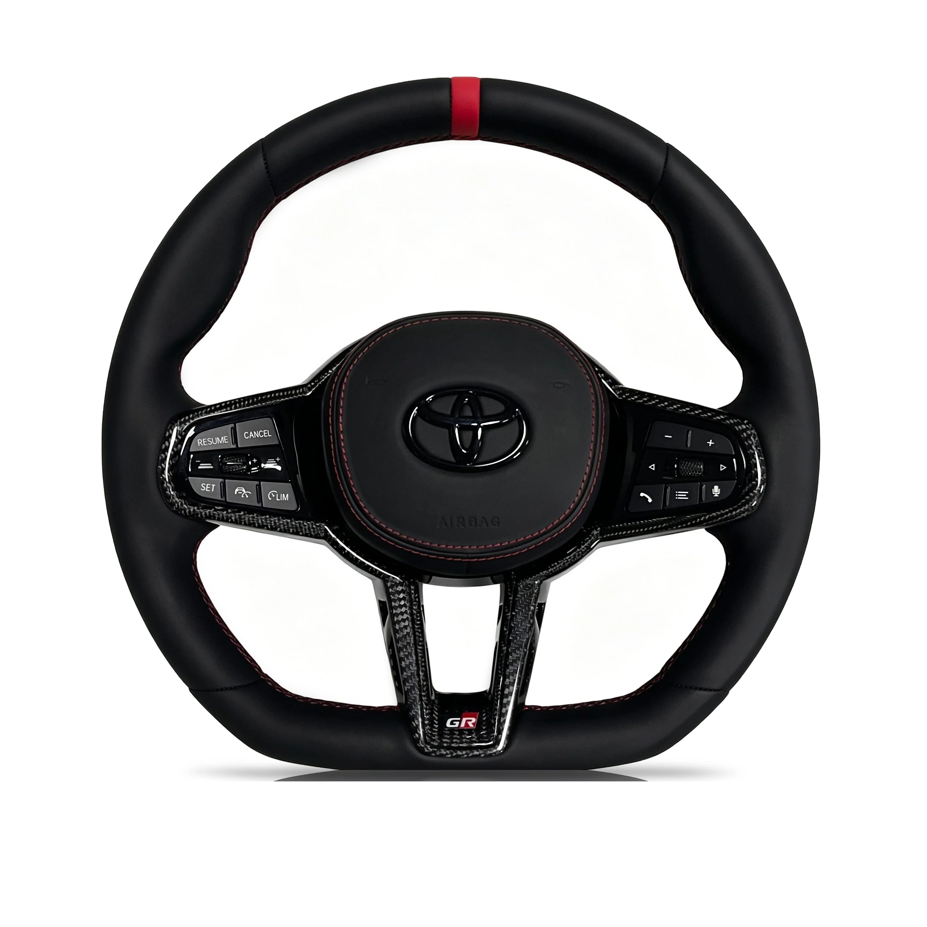 Steering wheel on a clean white background
