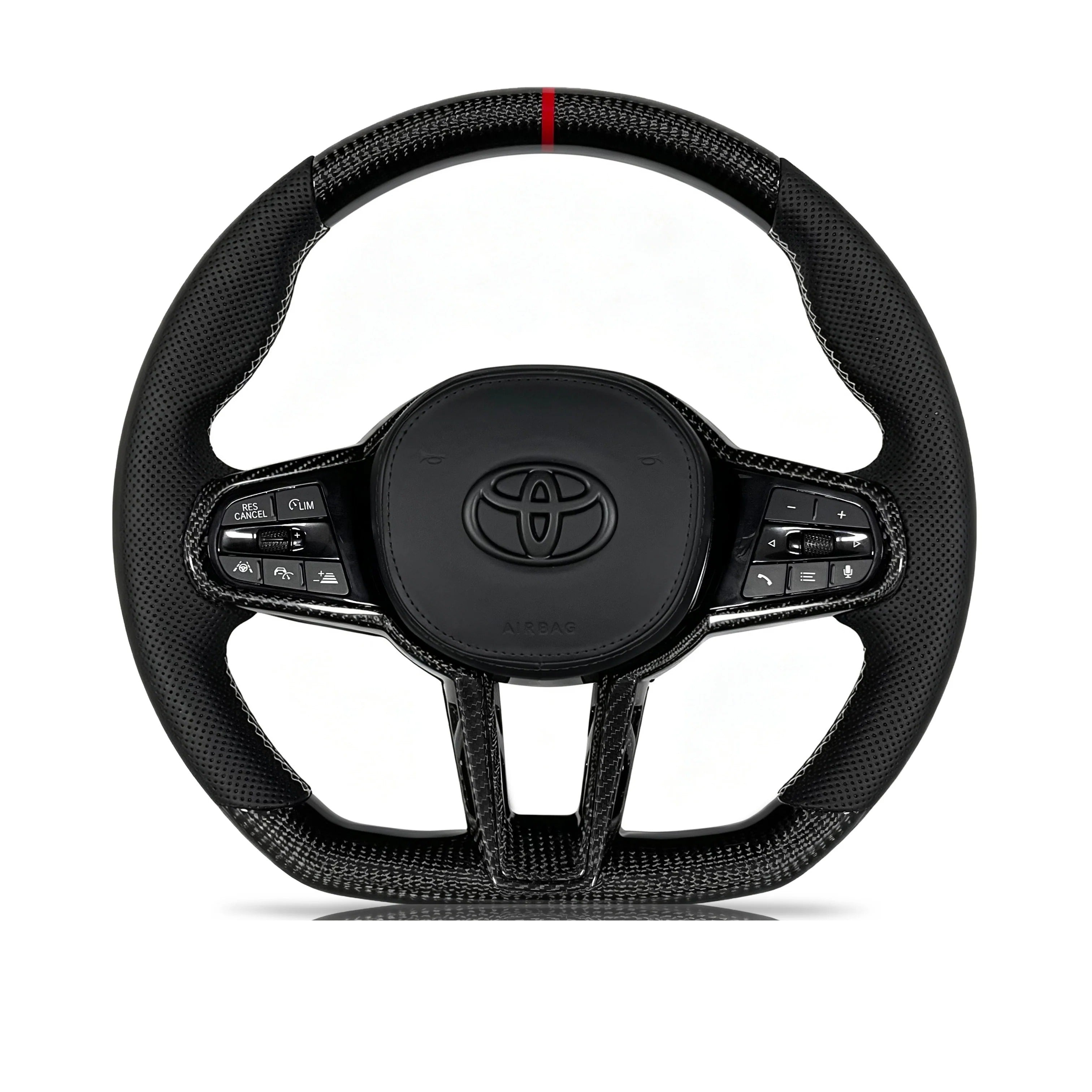 Steering wheel on a clean white background