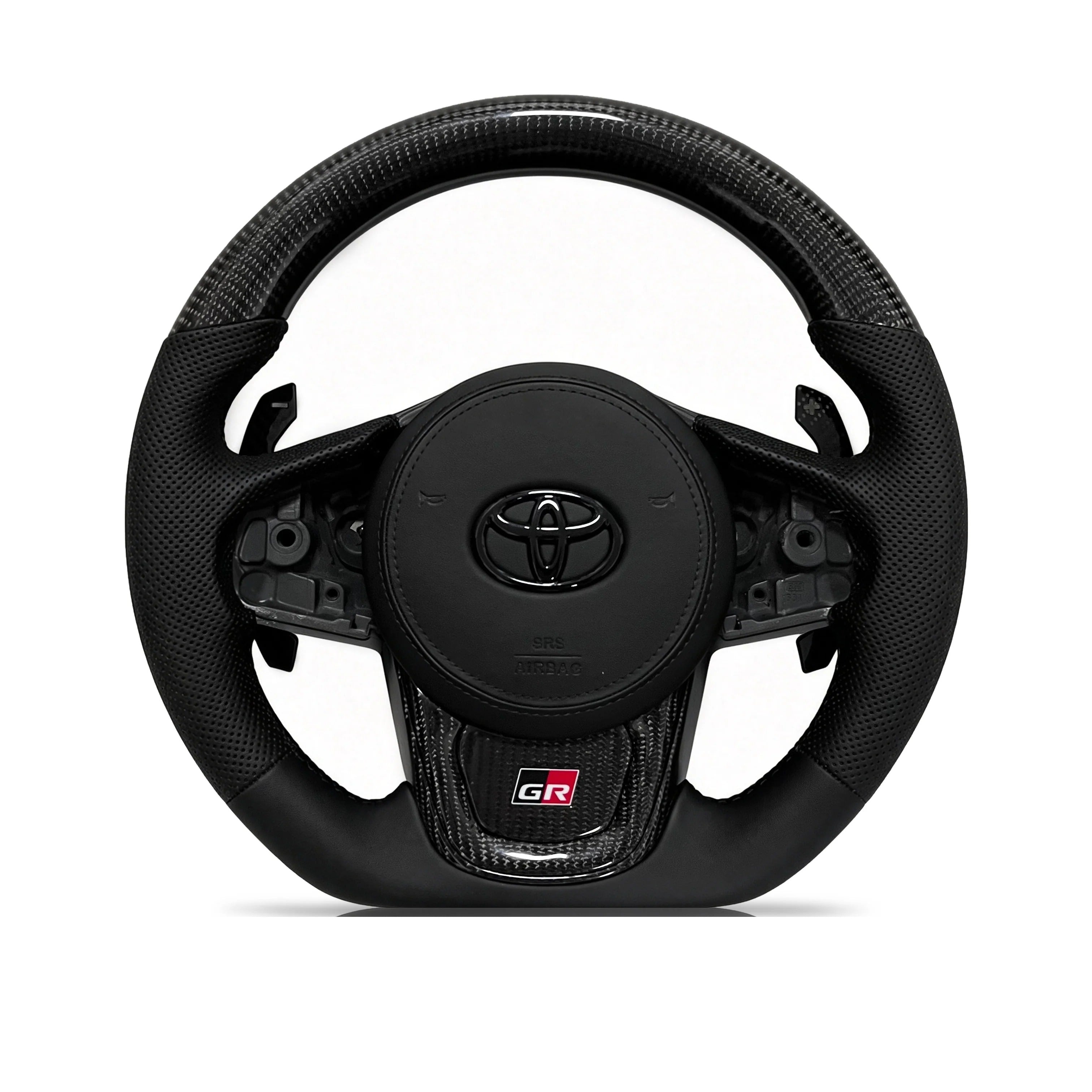 Steering wheel on a clean white background