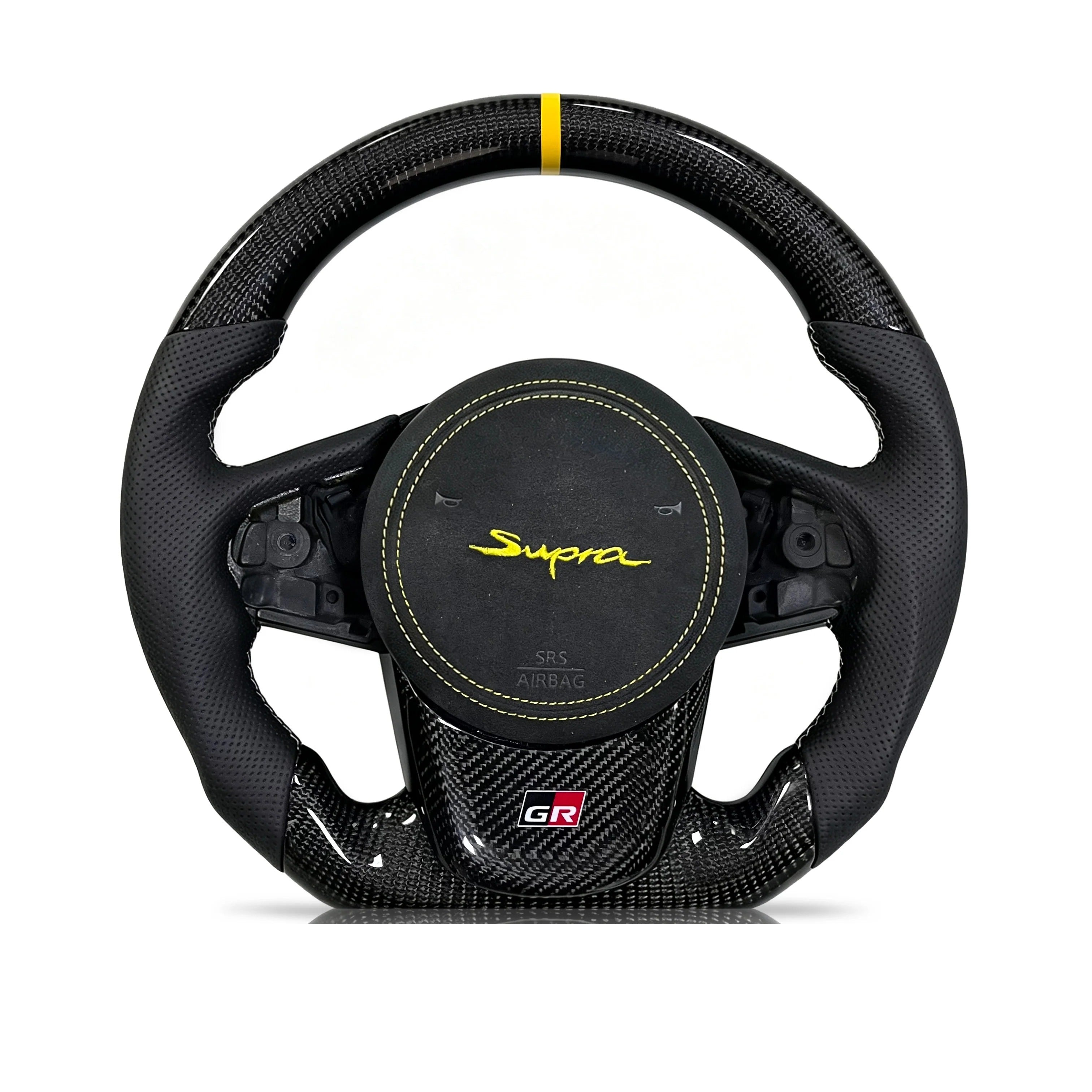 Steering wheel on a clean white background