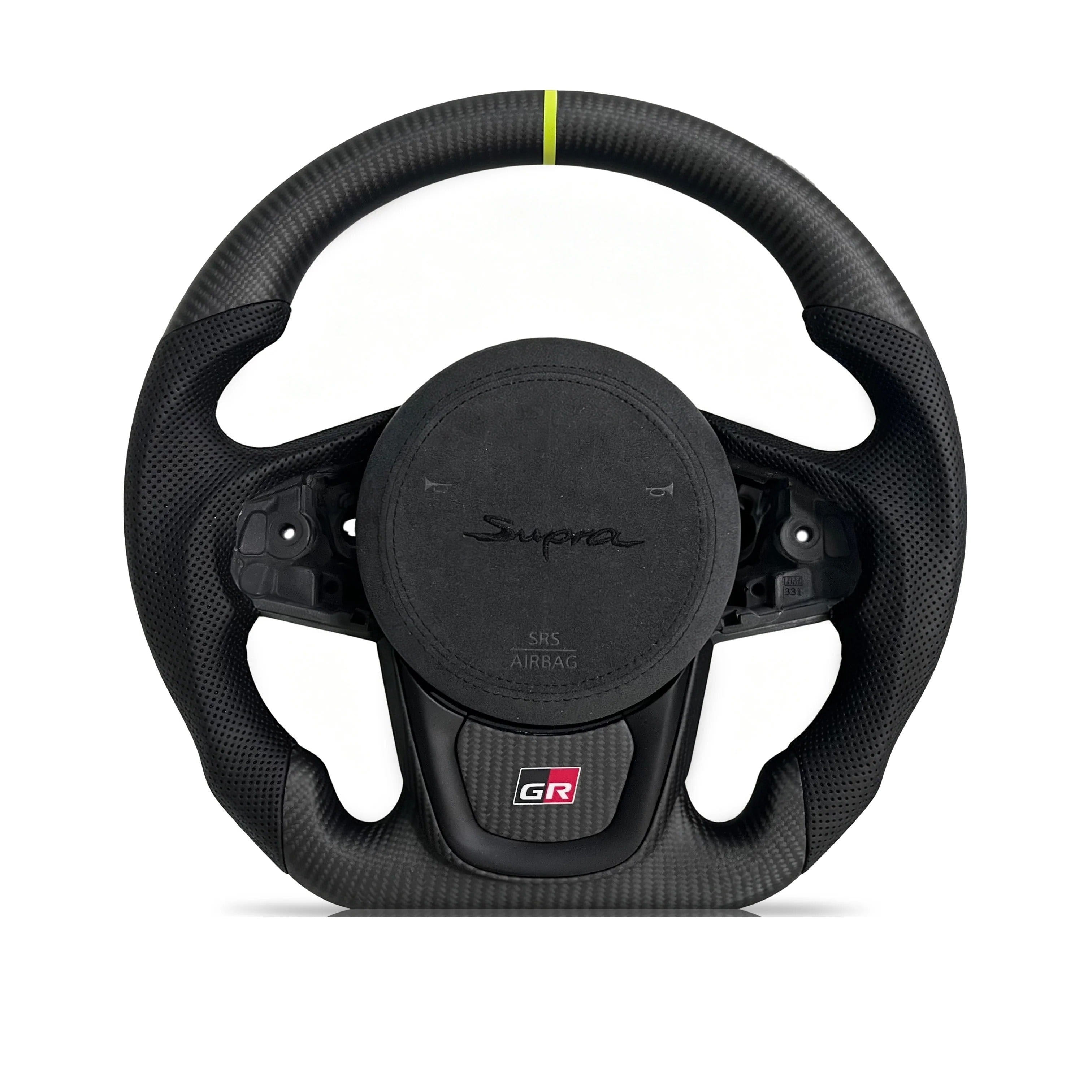Steering wheel on a clean white background