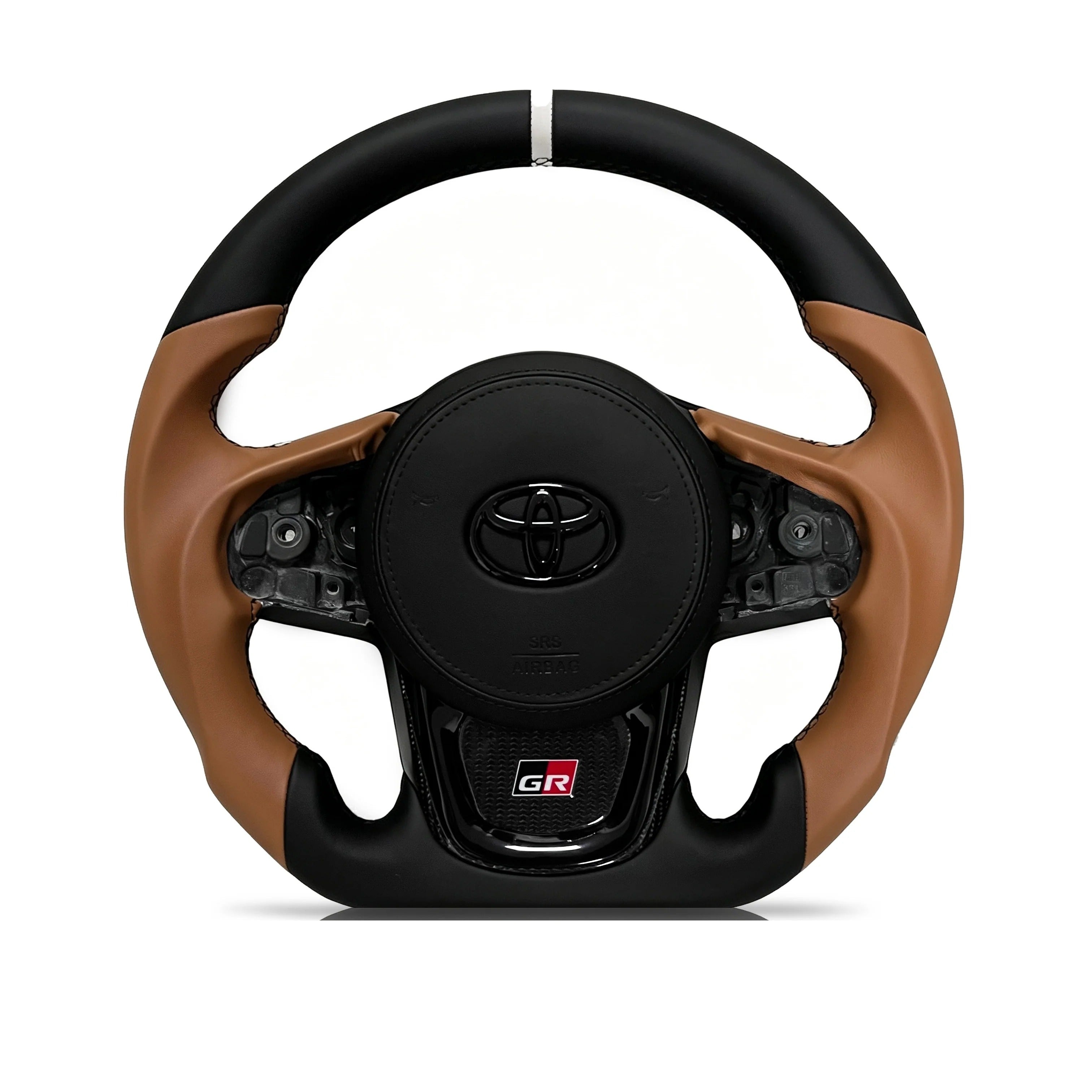 Steering wheel on a clean white background