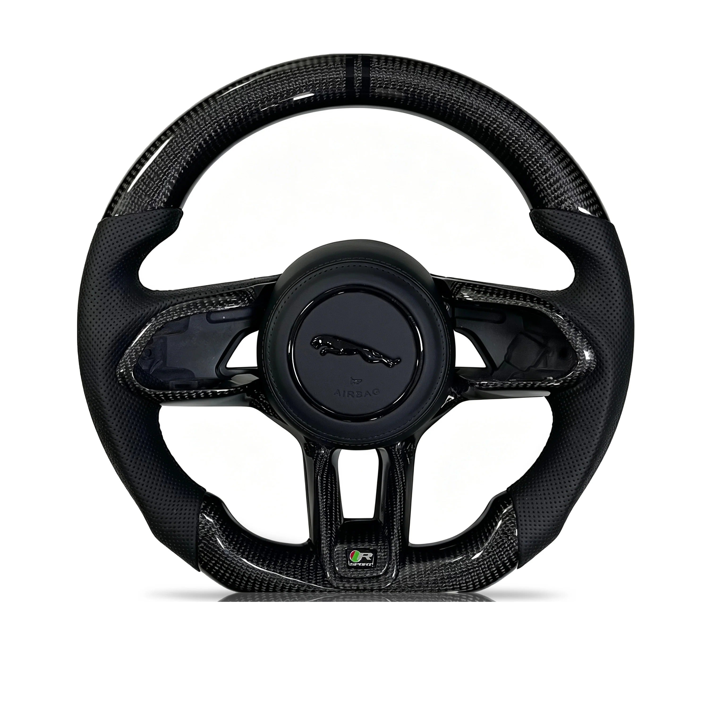 Steering wheel on a clean white background