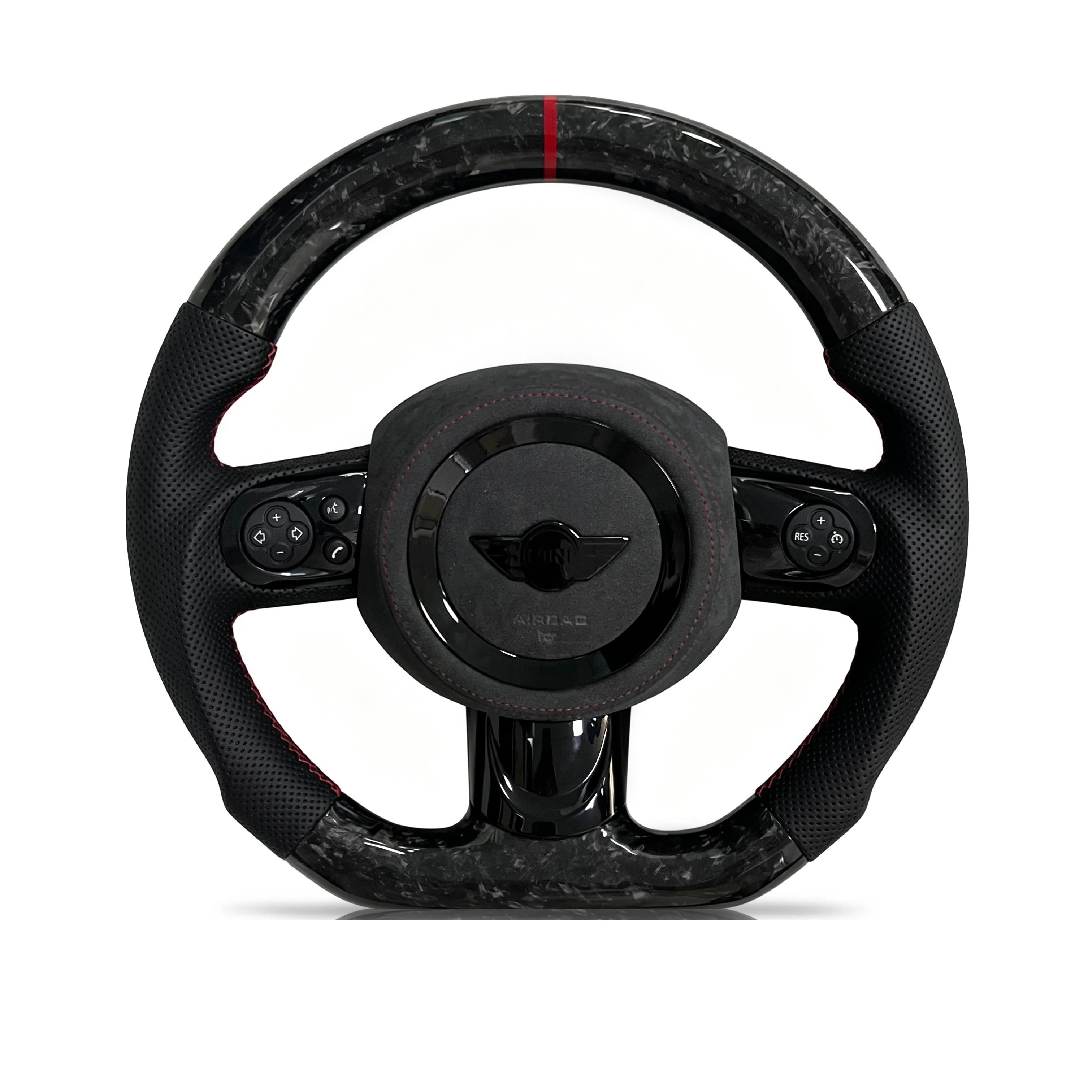 Steering wheel on a clean white background