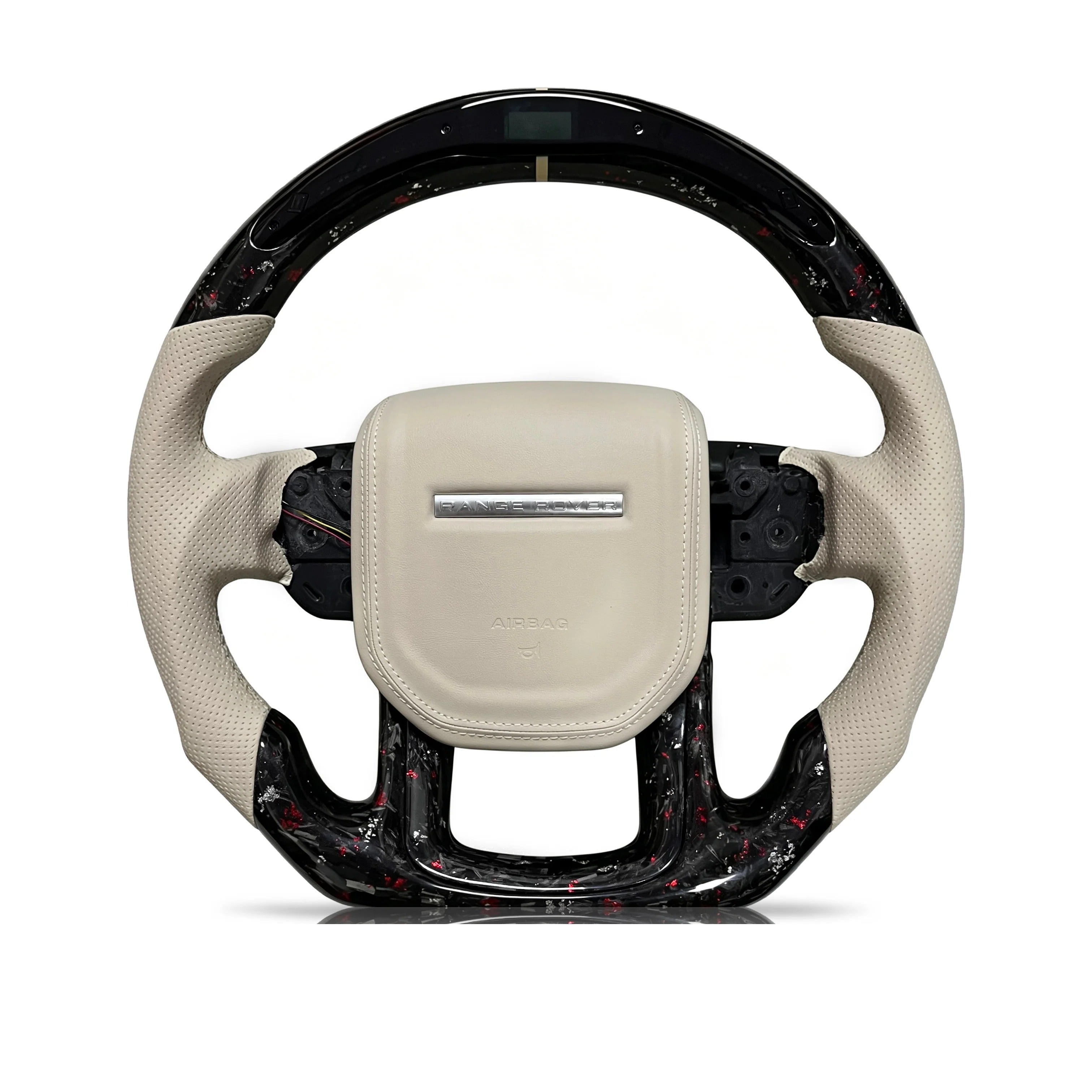 Steering wheel on a clean white background