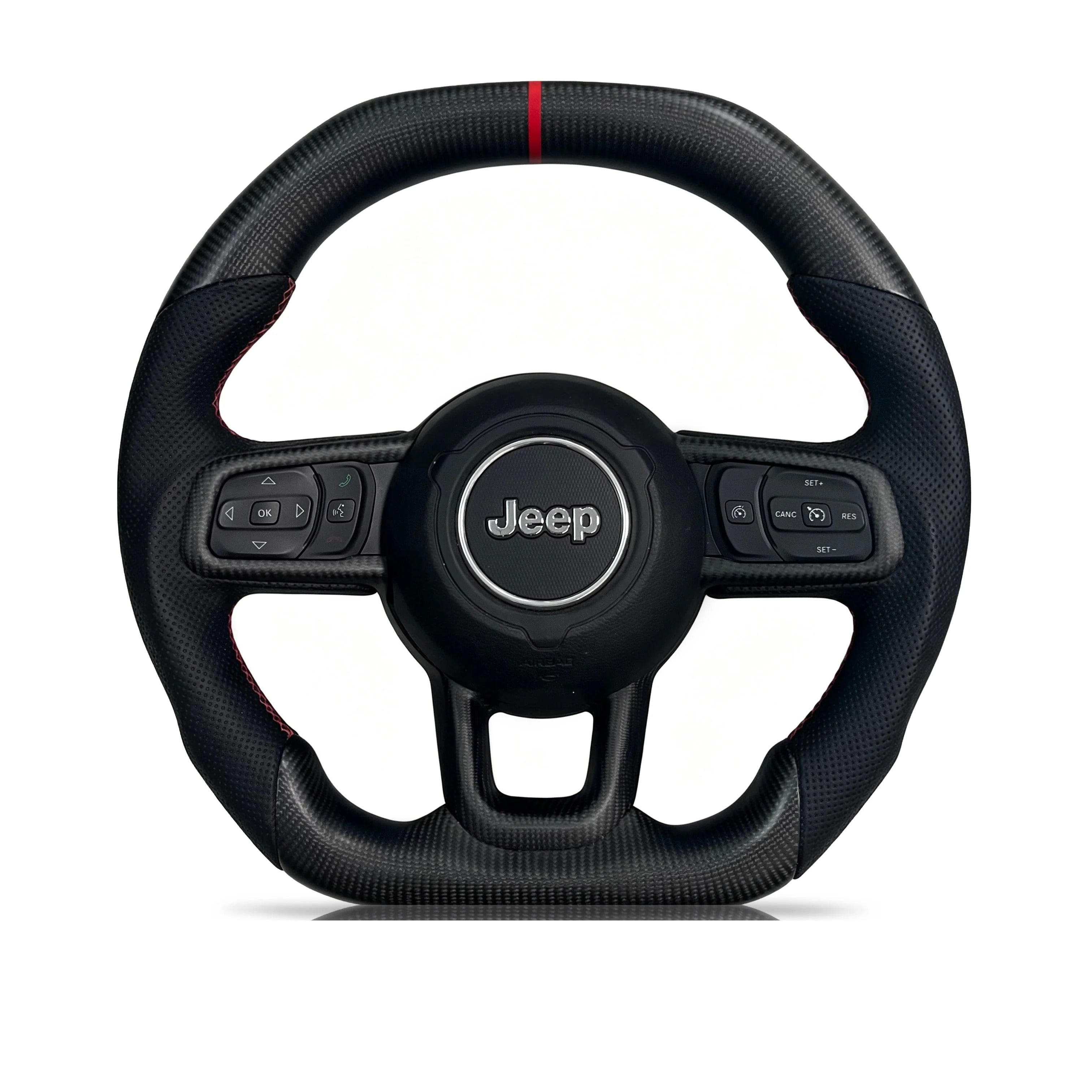 Steering wheel on a clean white background
