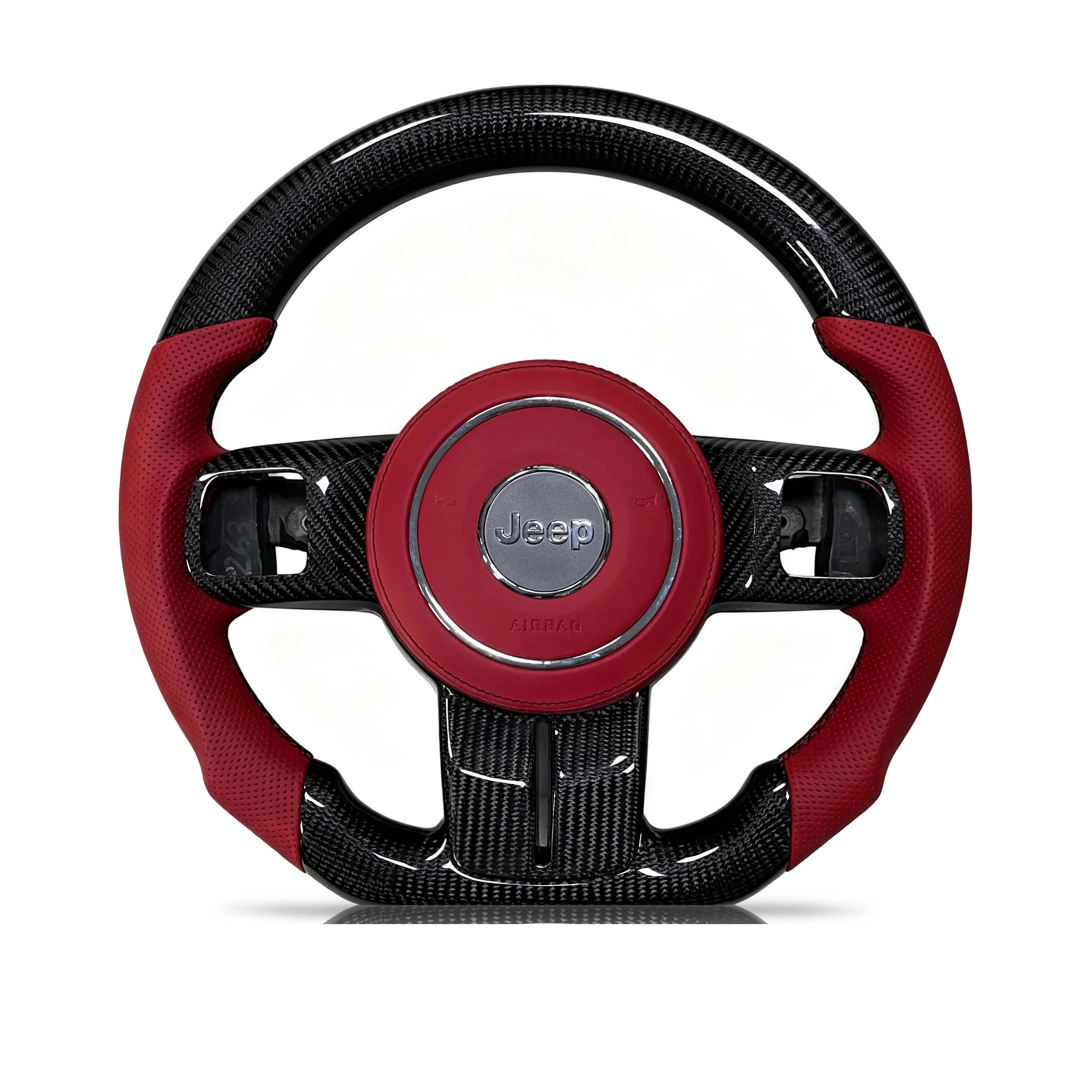 Steering wheel on a clean white background